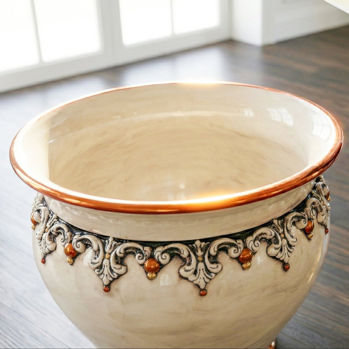 Cache-pot Ø 20/50 cm, Plastico Sofia, Nacre, Or et Lustres – Majolique Sicilienne de Caltagirone