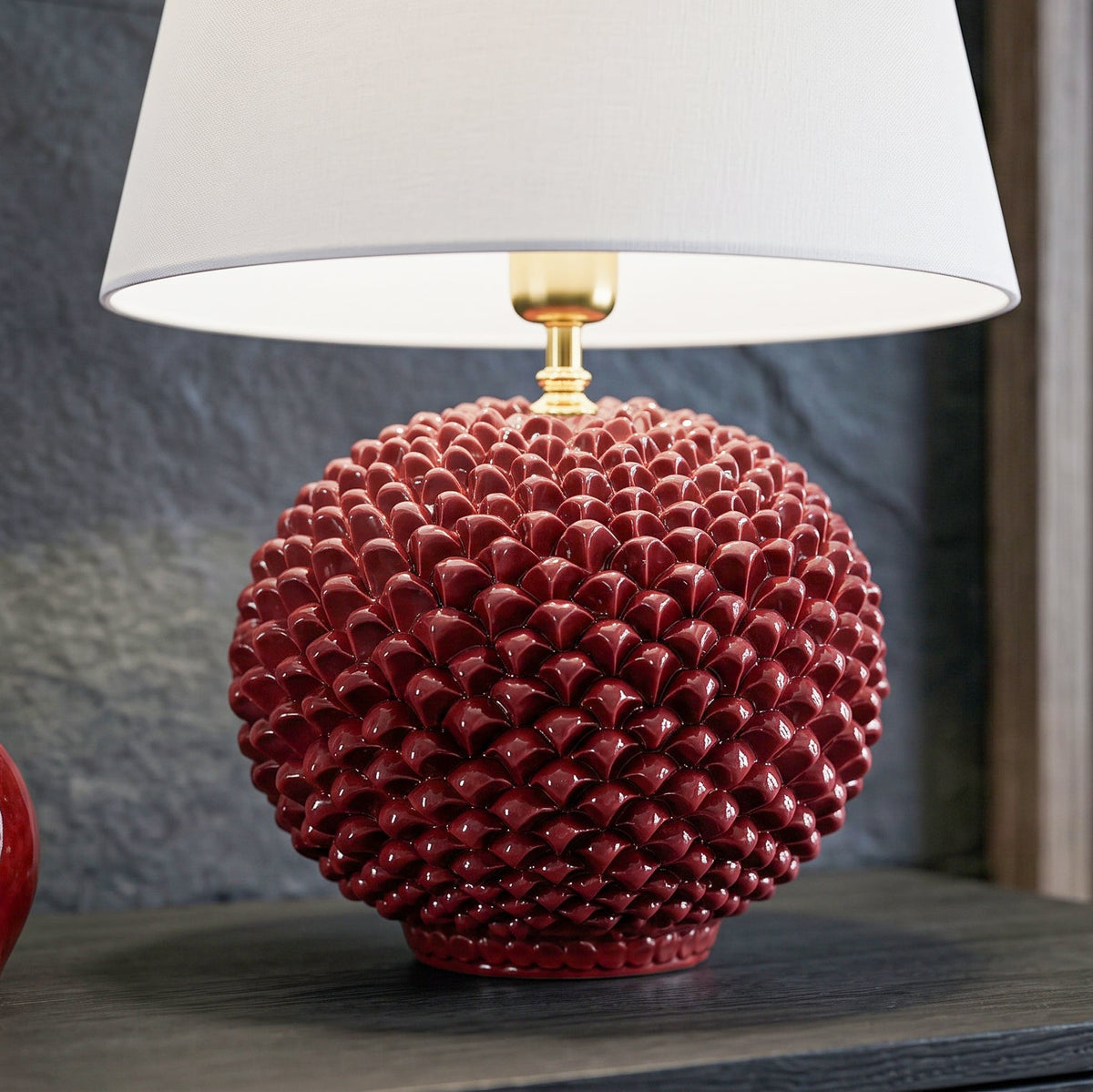 Lampe Ornementale de Caltagirone H 60 cm, Ligne Bordeaux – Céramique Caltagirone, tradition des lampes italiennes