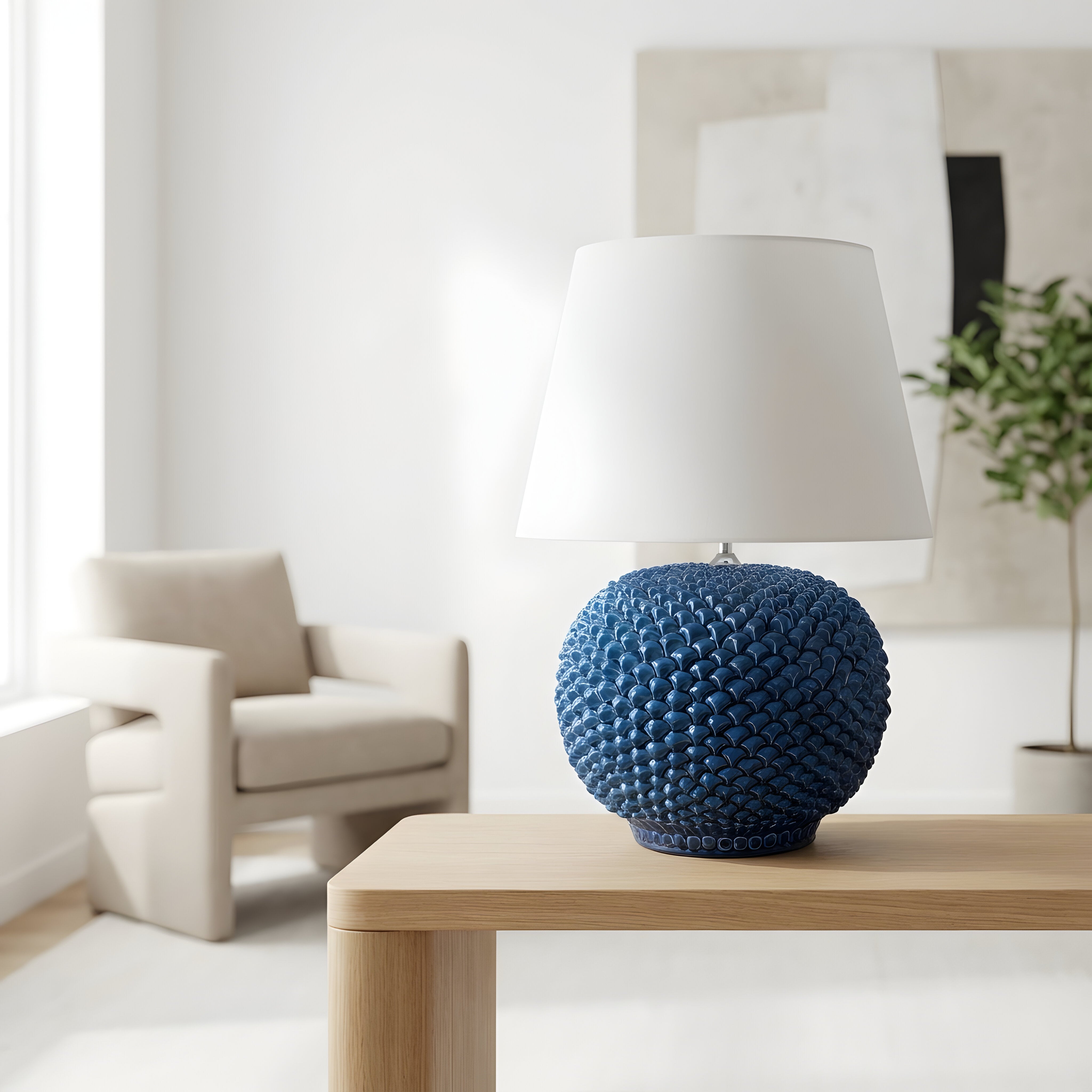 Ornamental light in ceramics of Caltagirone - Artistic ceramics Sofia