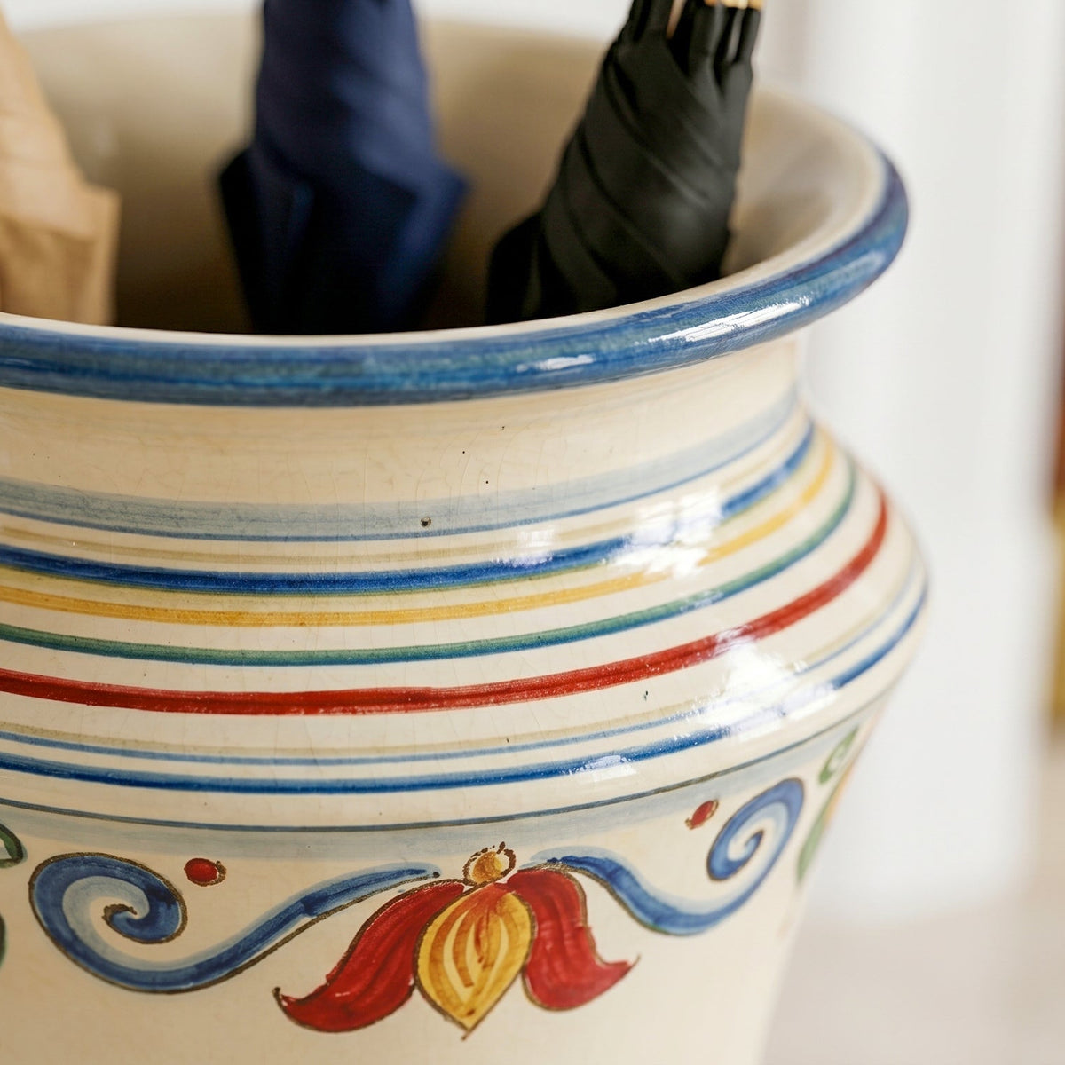 Schirmständer Albarello H 50 cm / 19¾" aus Caltagirone-Keramik — Decoro Sicily