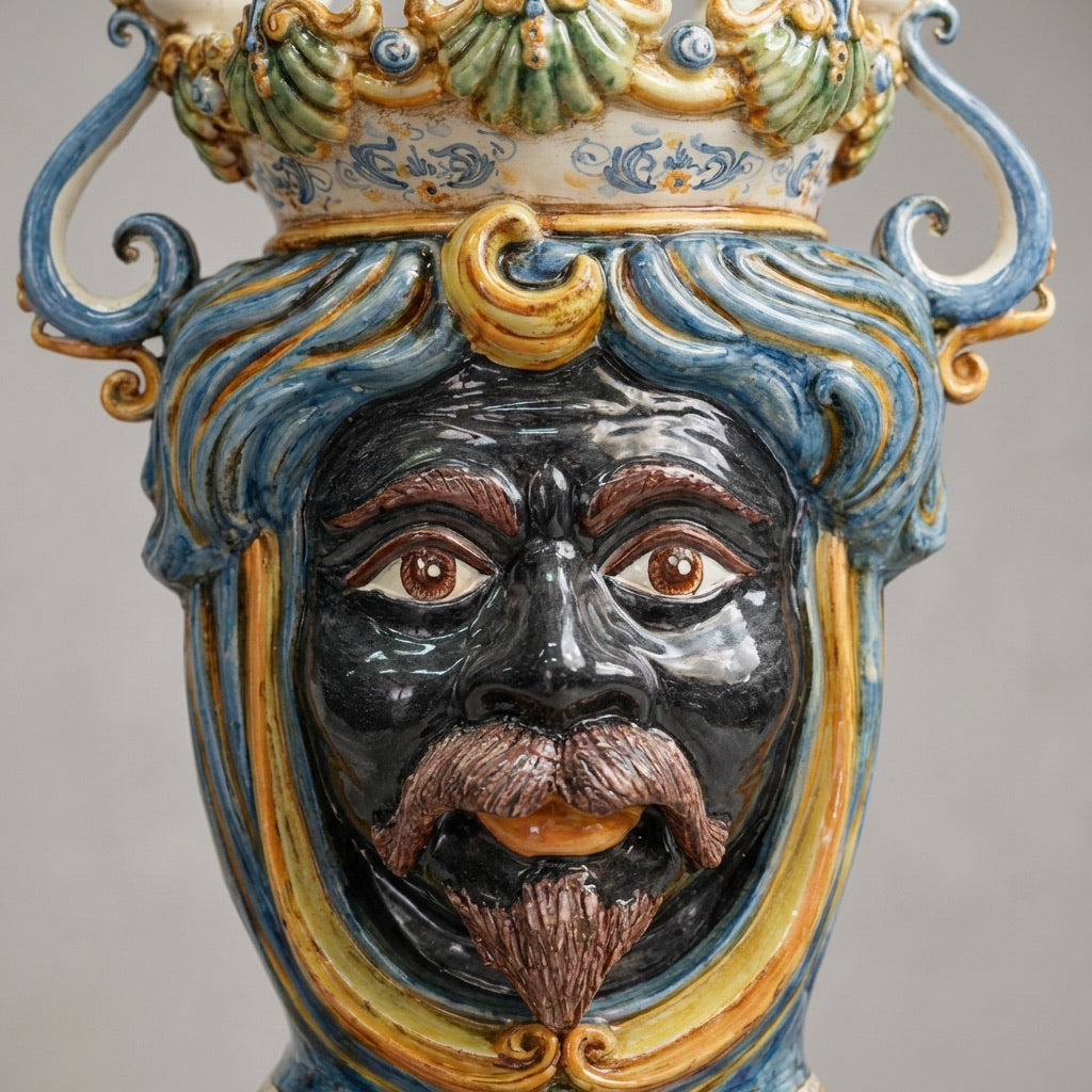 Candlestick head h 40 blue/orange male