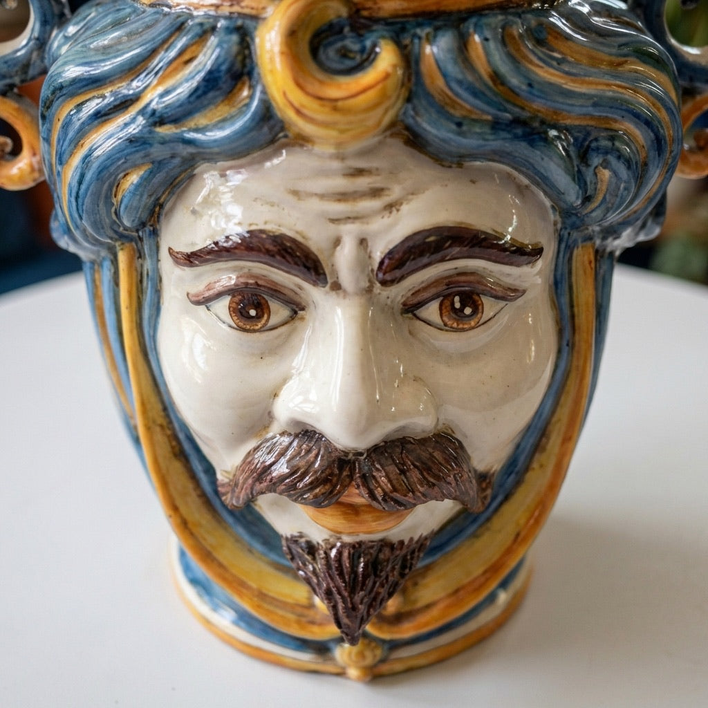 Candlestick head h 40 blue/orange male