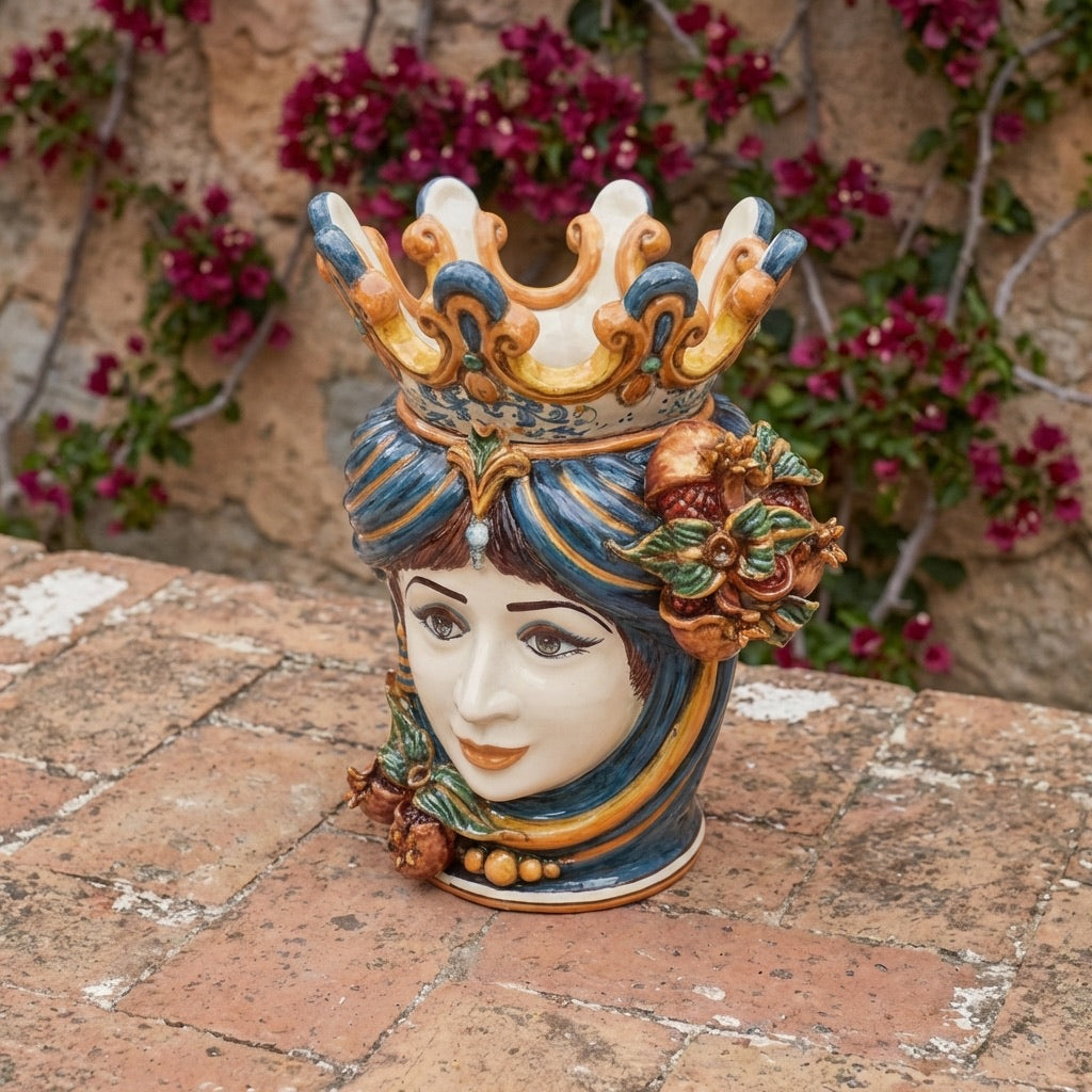 Moor's head h 40 blue and orange pomegranates female