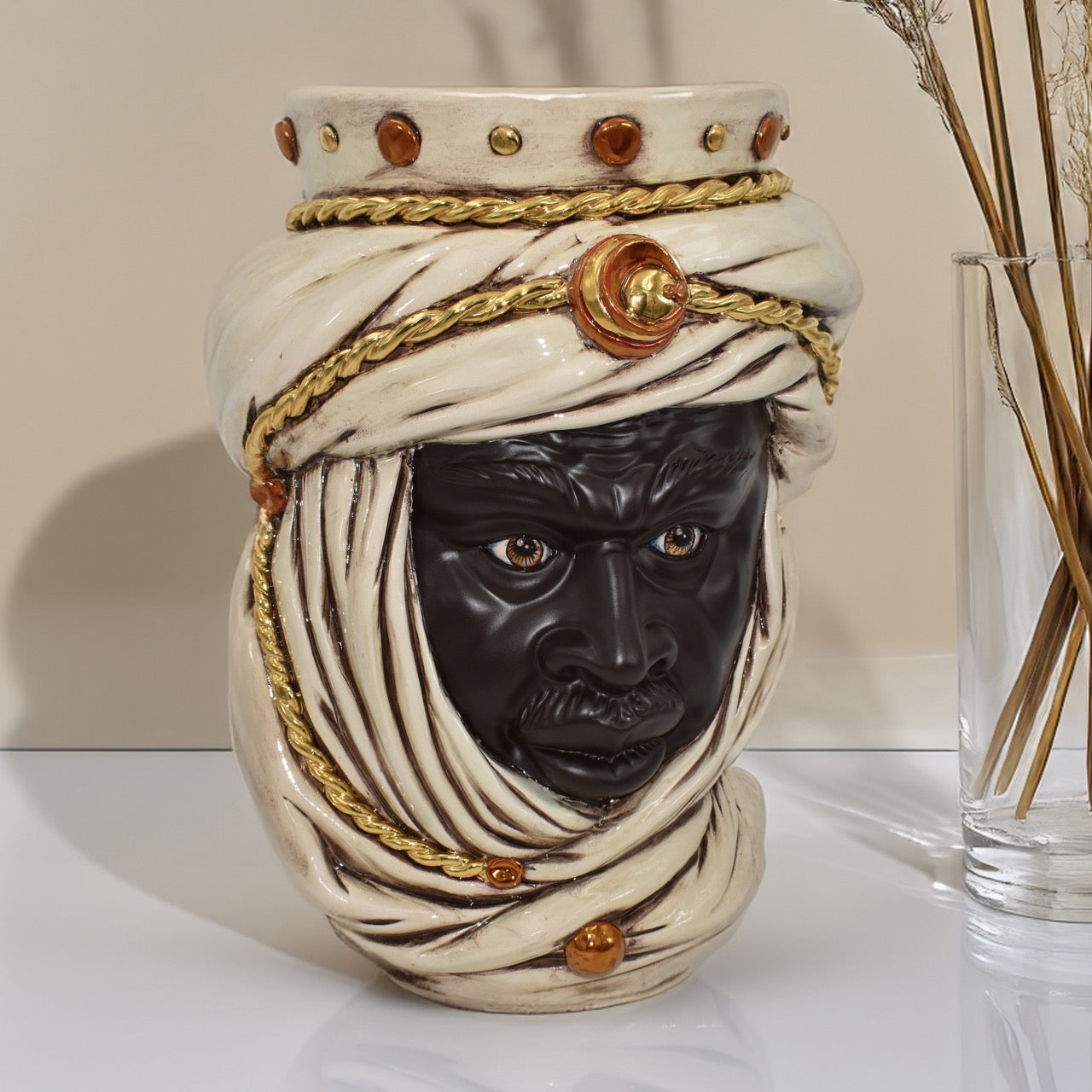 Modern Sicilian ceramic "Moor's head" from Caltagirone