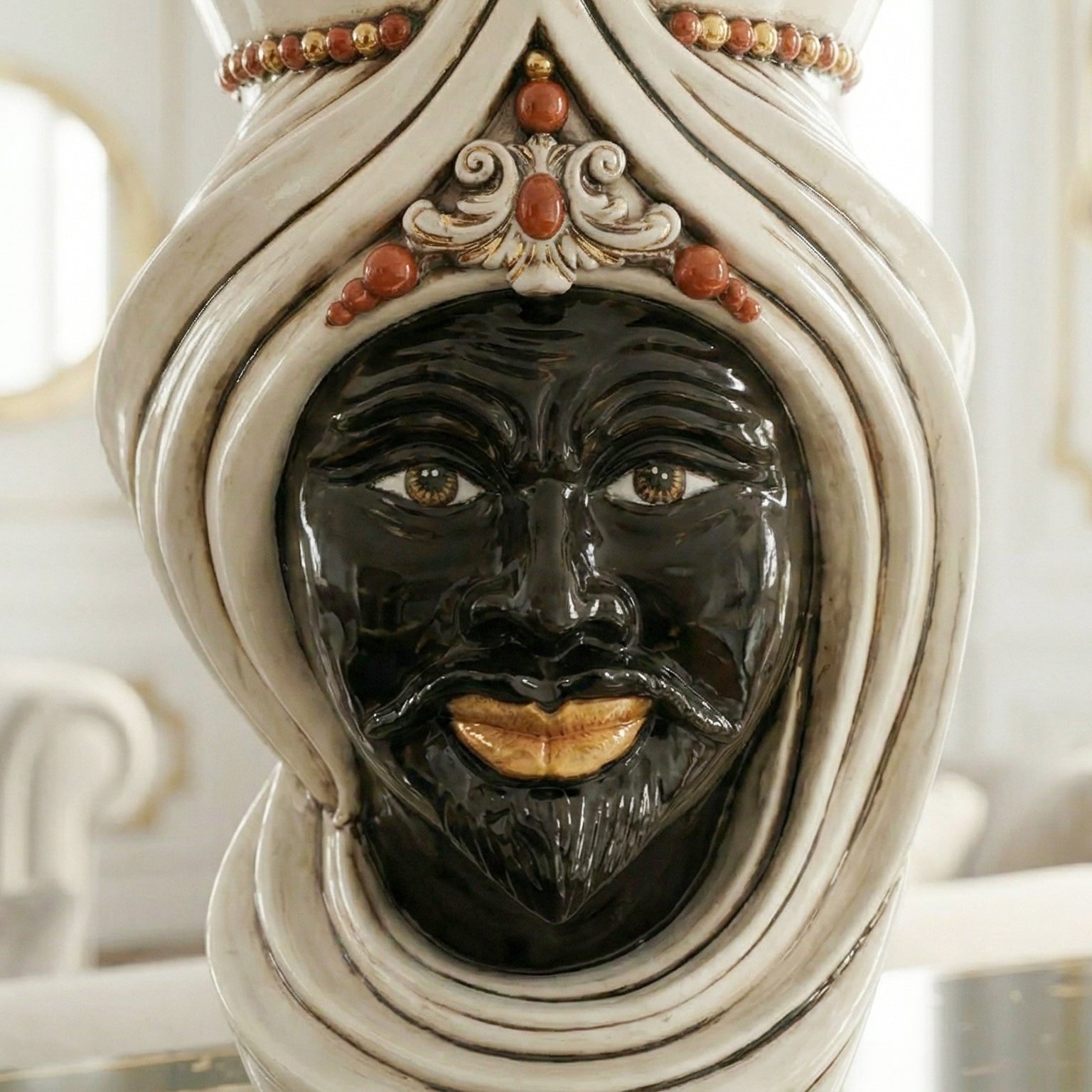 Modern Sicilian ceramic "Moor's head" from Caltagirone