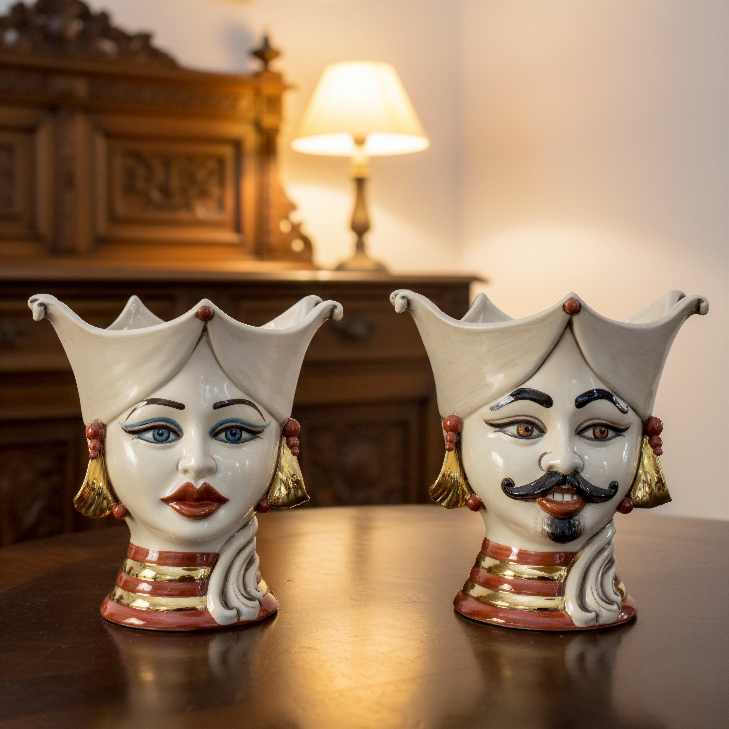 Moor's head h 25 aisha mother of pearl antiqued gold and lustres with male expression