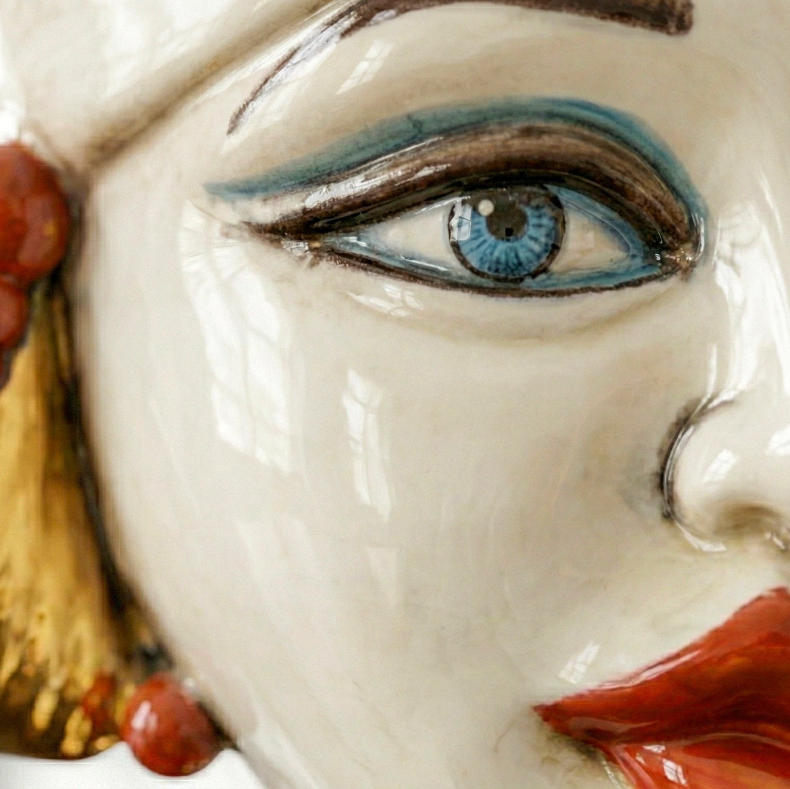 Tête de Maure Aïsha H 25 cm – Femme, Madreperla | Ceramica Caltagirone – Tête de Maure de Caltagirone, Sicile