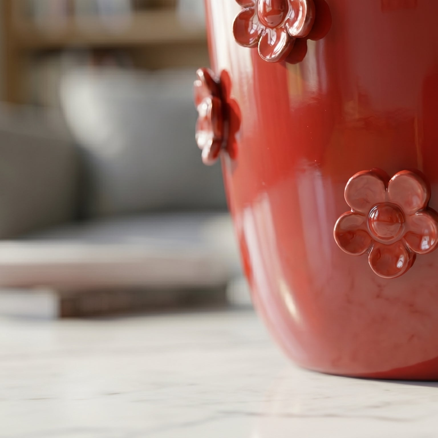 Flower vase h 25 fire red