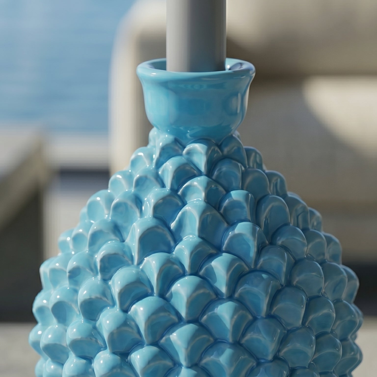Pomme de Pin de Caltagirone H 18 cm - Turquoise | Bomboniera | Ceramique Caltagirone - Pomme de Pin Sicilienne