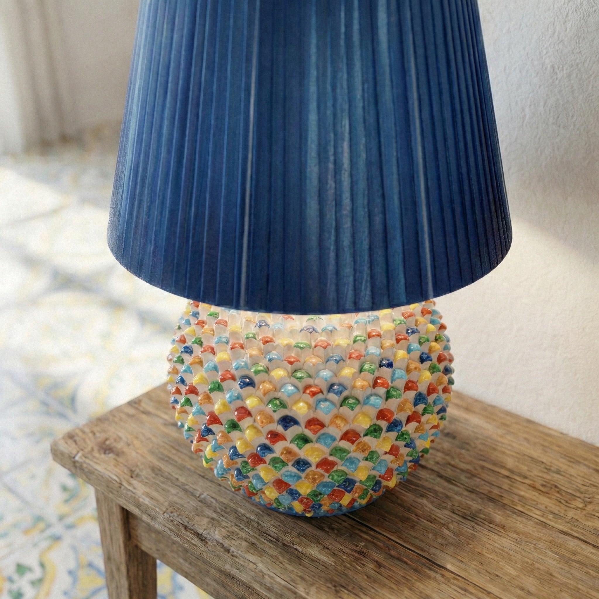 Ornamental light in ceramics of Caltagirone - Artistic ceramics Sofia
