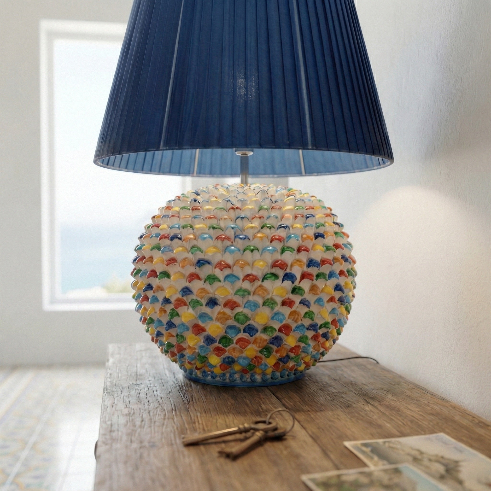 Ornamental light in ceramics of Caltagirone - Artistic ceramics Sofia