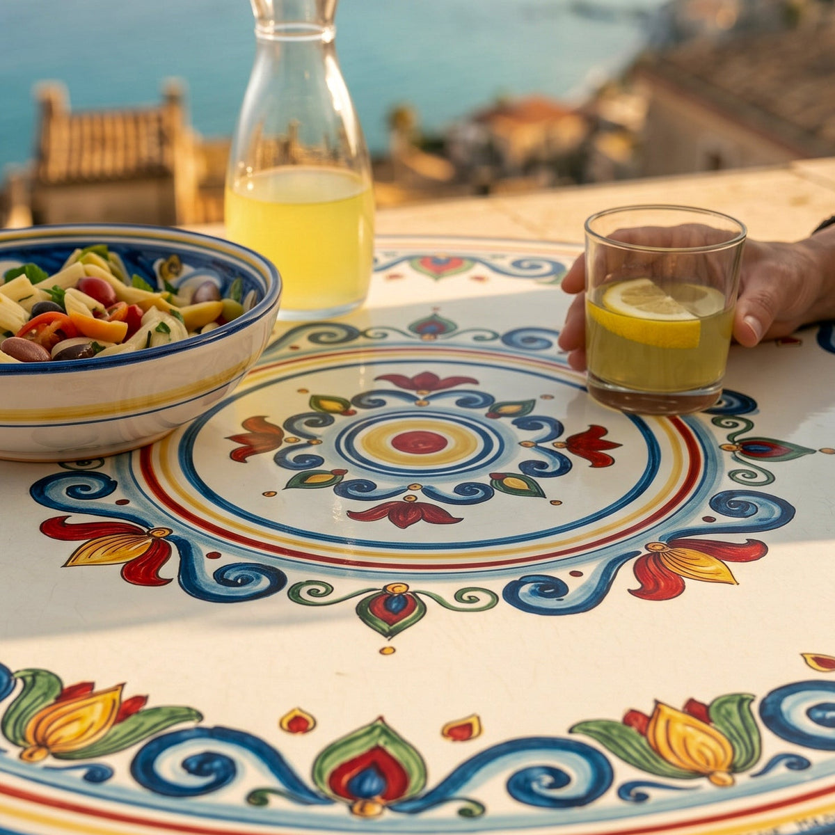 Table Ceramique de Caltagirone - Decor Sicily | Majolique sicilienne de Caltagirone