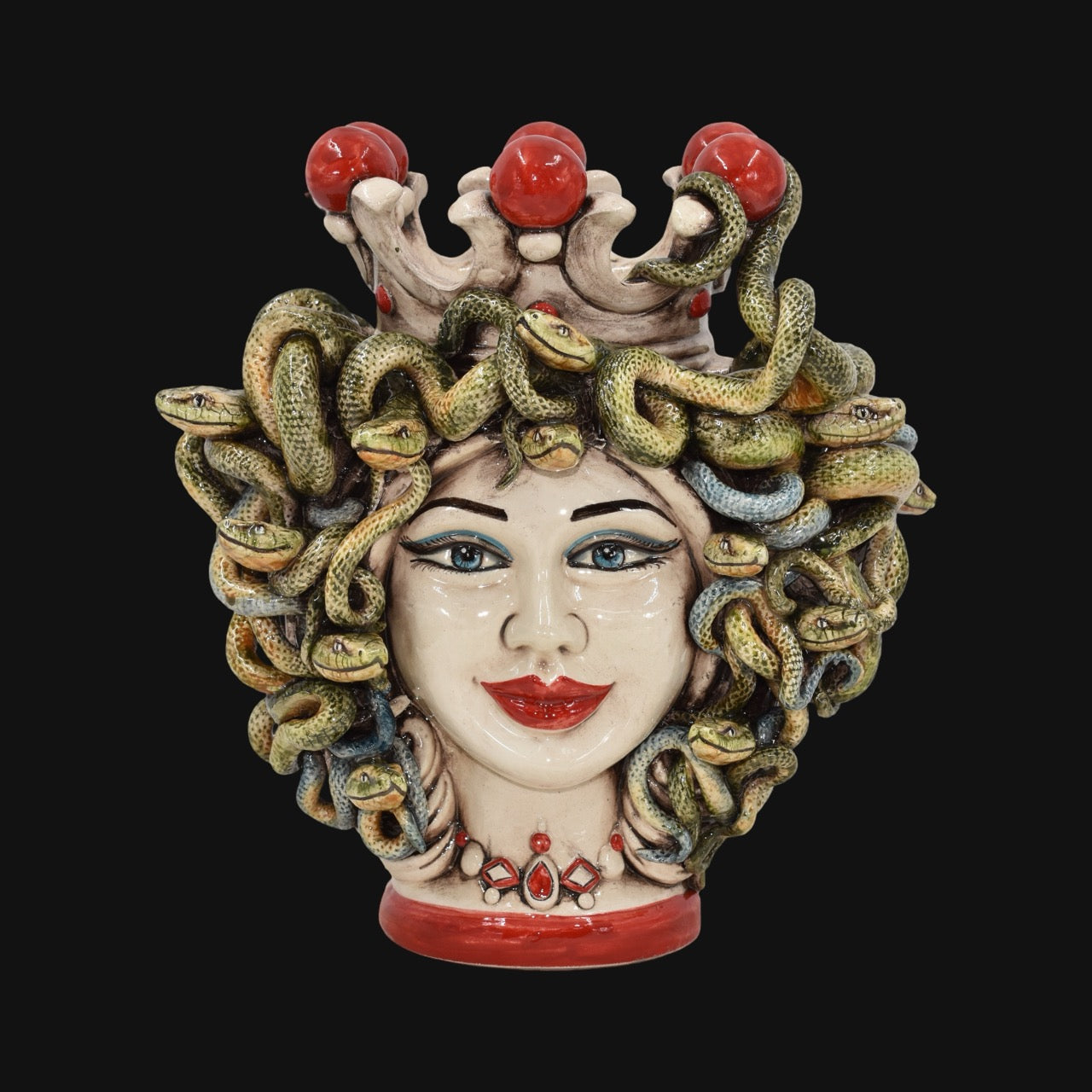 Head h 25 turban jellyfish mother of pearl colored red beads