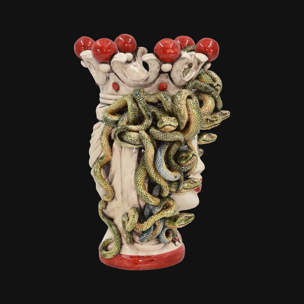 Head h 25 turban jellyfish mother of pearl colored red beads