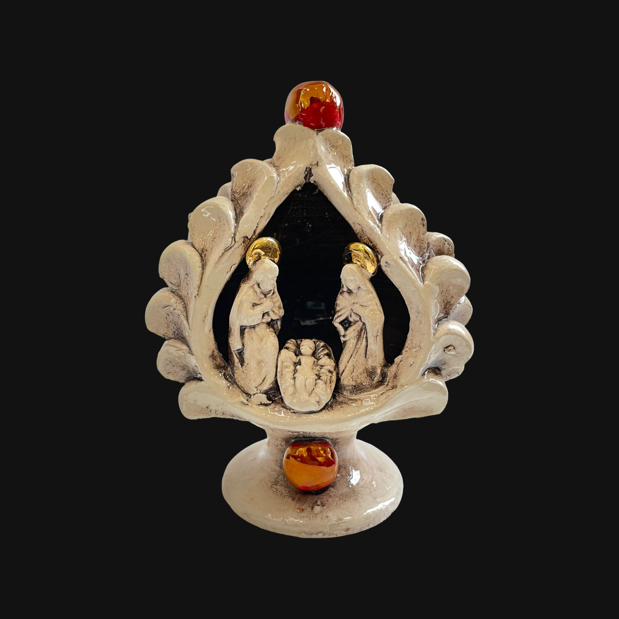 Natività a pigna h 12 Madreperla Antichizzato