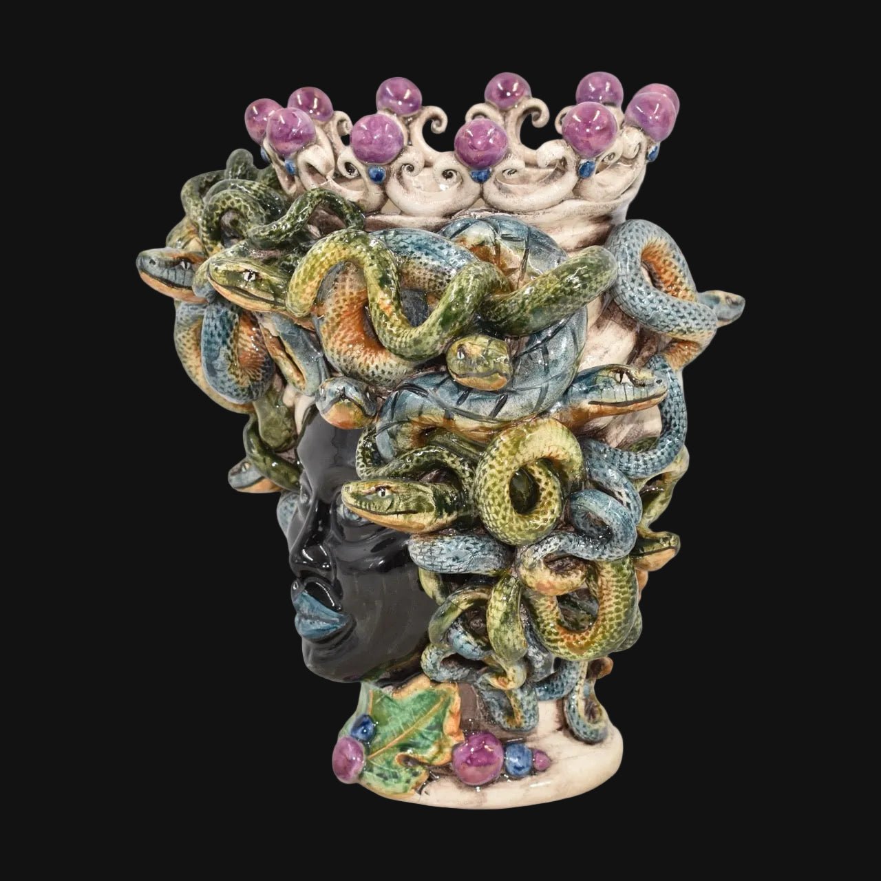 Testa h 20 tuareg medusa Linea Giardini dell'Eden - Decoro Madreperla lustro glicine