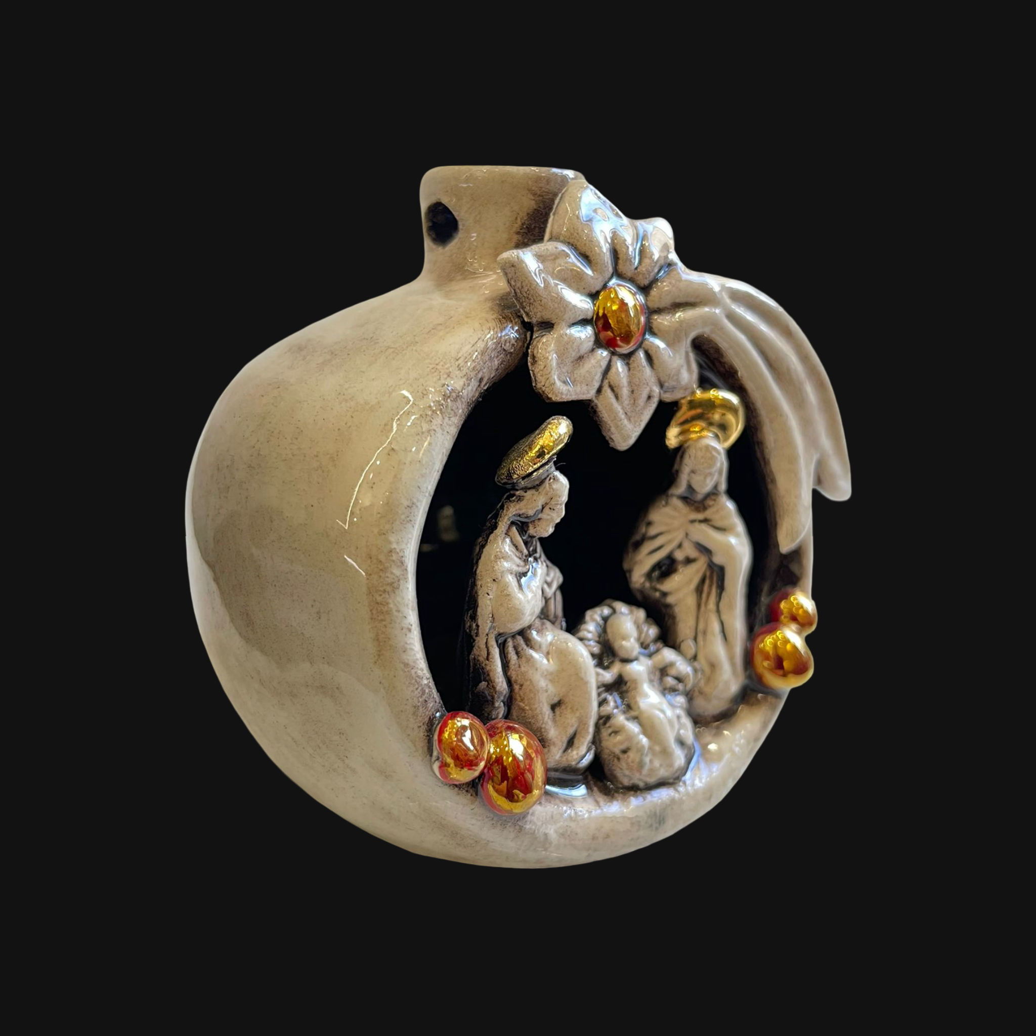 Natività mini pallina h 10 Madreperla Oro e Lustri