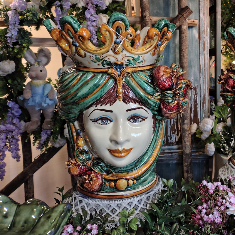 Head h 40 pomegranate green/orange woman