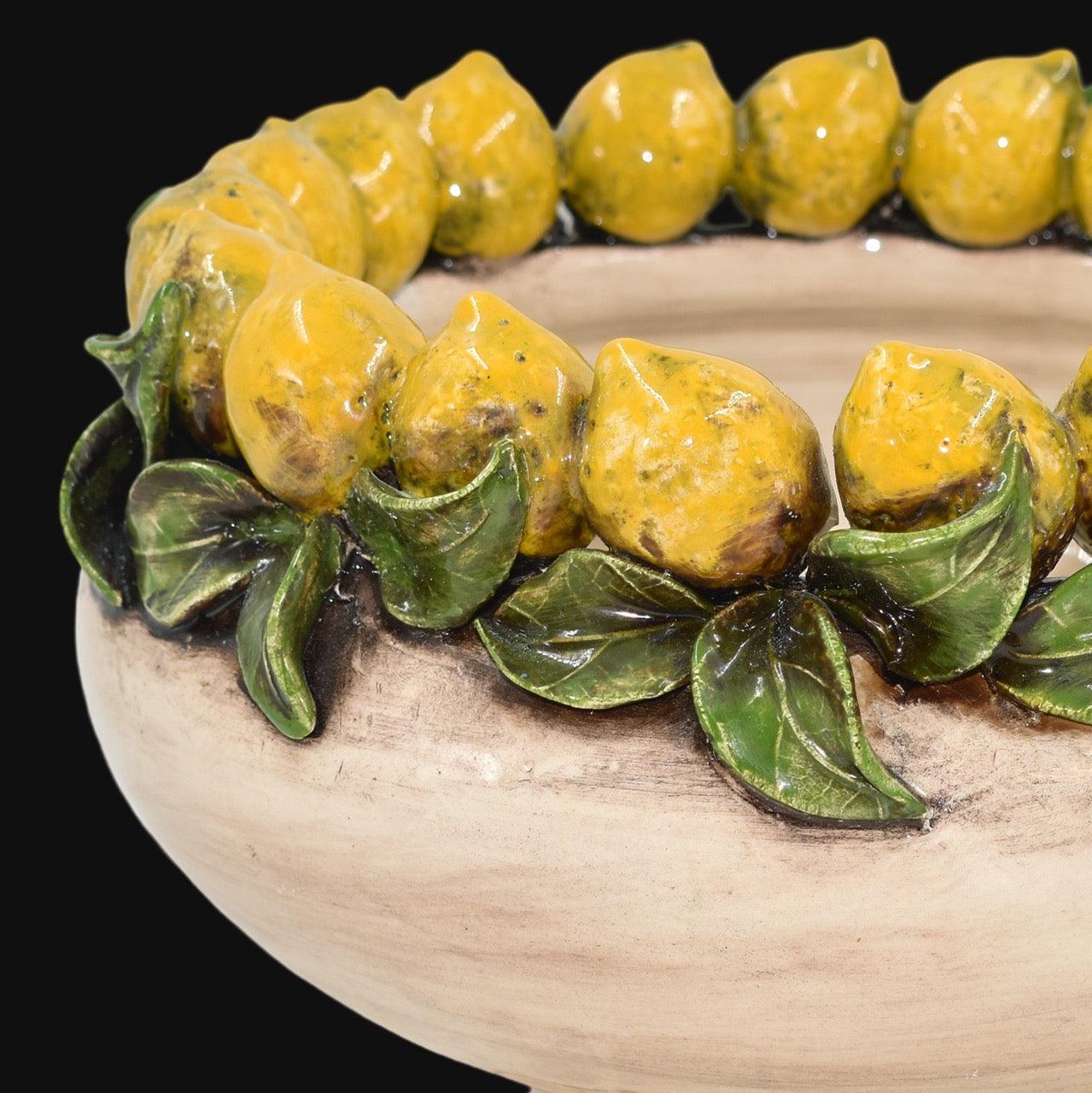 Alzata con Limoni Siciliani Ø 23 Madreperla Colorato - Ceramiche di Caltagirone Sofia