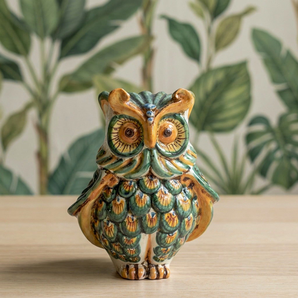 Owl in ceramics of Caltagirone - Artistic ceramics Sofia
