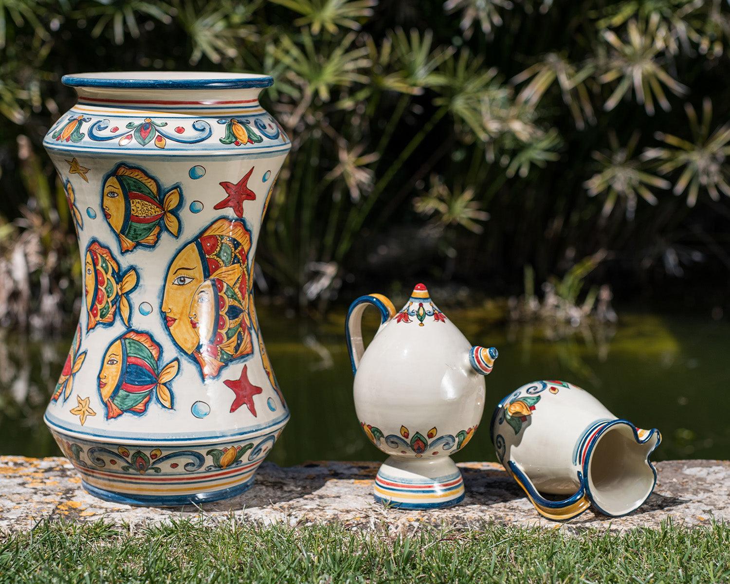Bummulu Malandrinu h 25 Decoro Sicily in ceramica di Caltagirone - Ceramiche di Caltagirone Sofia