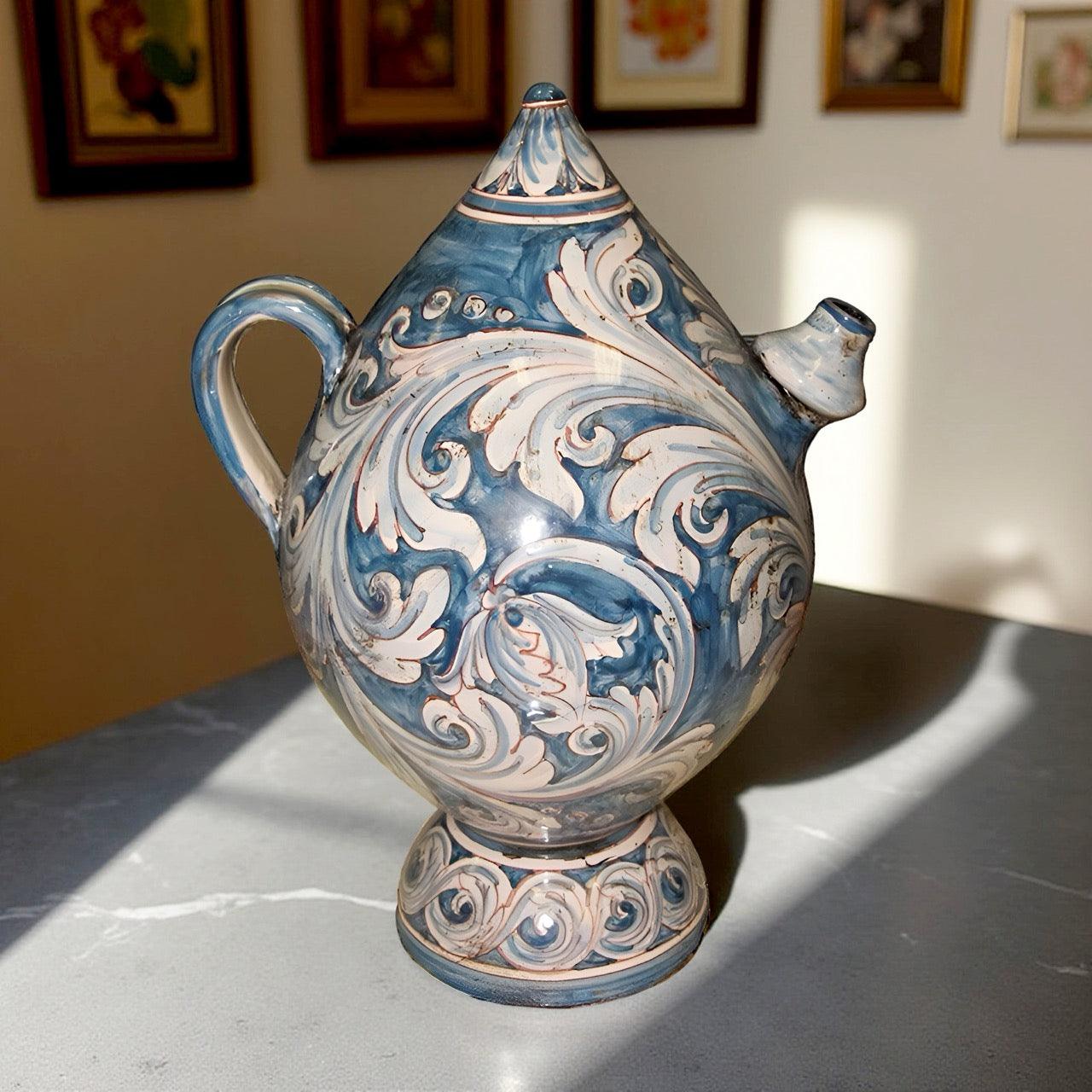 Bummulu Malandrinu H 25 Ornato Mono Blu - Ceramiche di Caltagirone - Ceramiche di Caltagirone Sofia