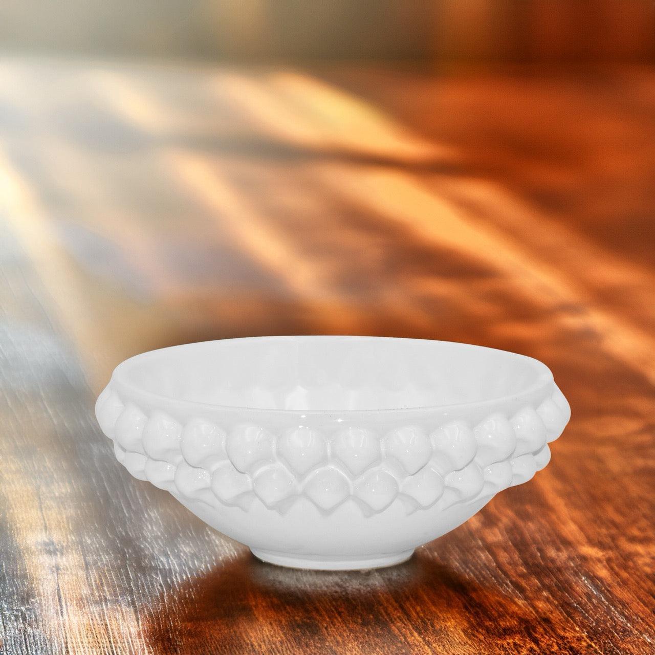 Ciotola a pigna white line - Bomboniera in ceramica - Ceramiche di Caltagirone Sofia