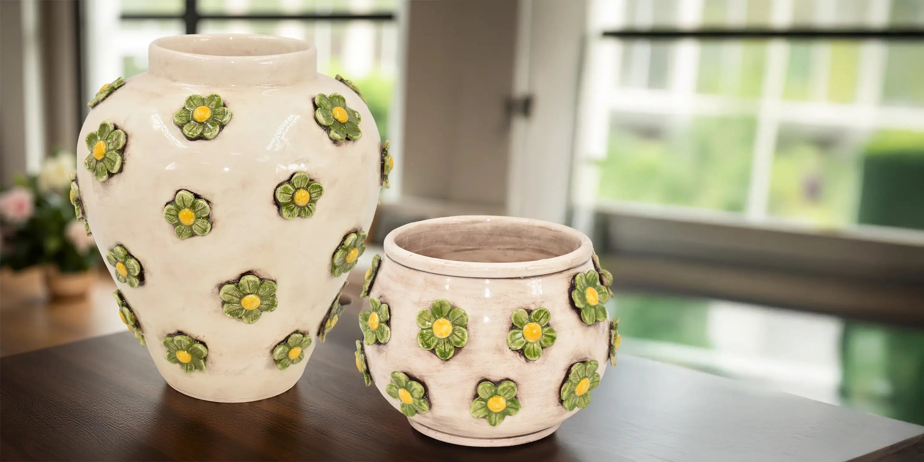 vasi in ceramica di caltagirone modello fiori