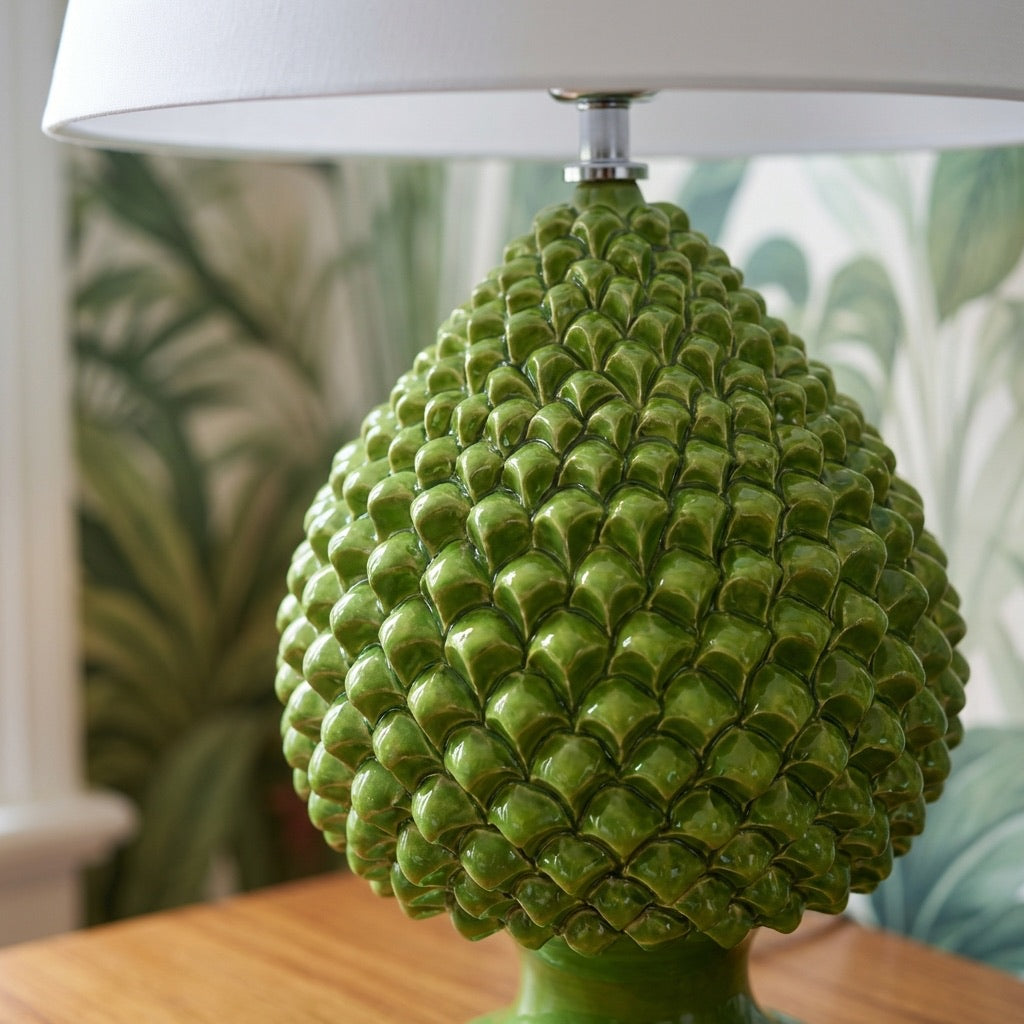 Pomme de Pin en Majolique Sicilienne - Vert Foglia | Ceramique Caltagirone - Pomme de Pin Sicilienne