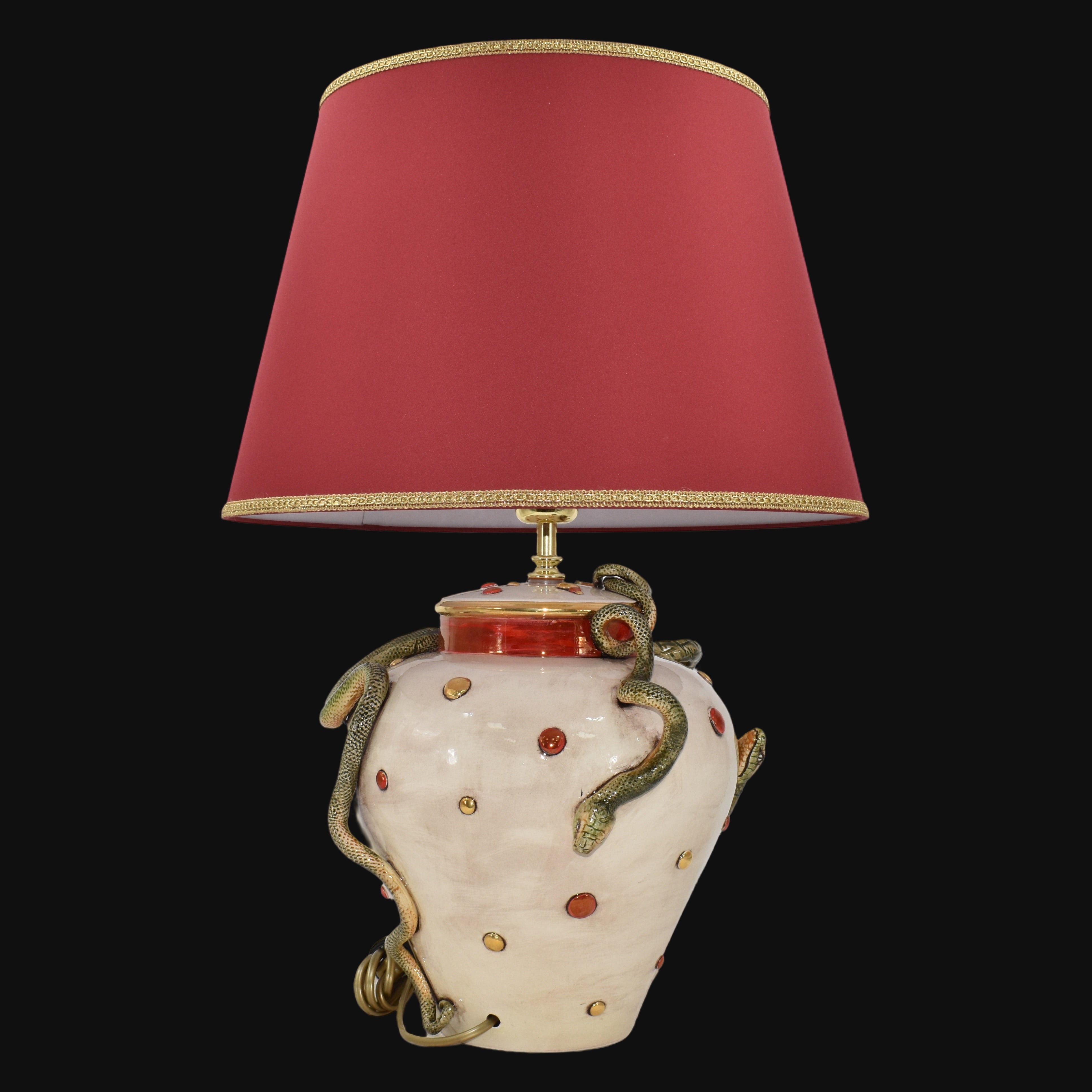 Lámpara Cerámica Eden H 30 cm, Madreperla – Cerámica Caltagirone – tradición de lámparas italianas