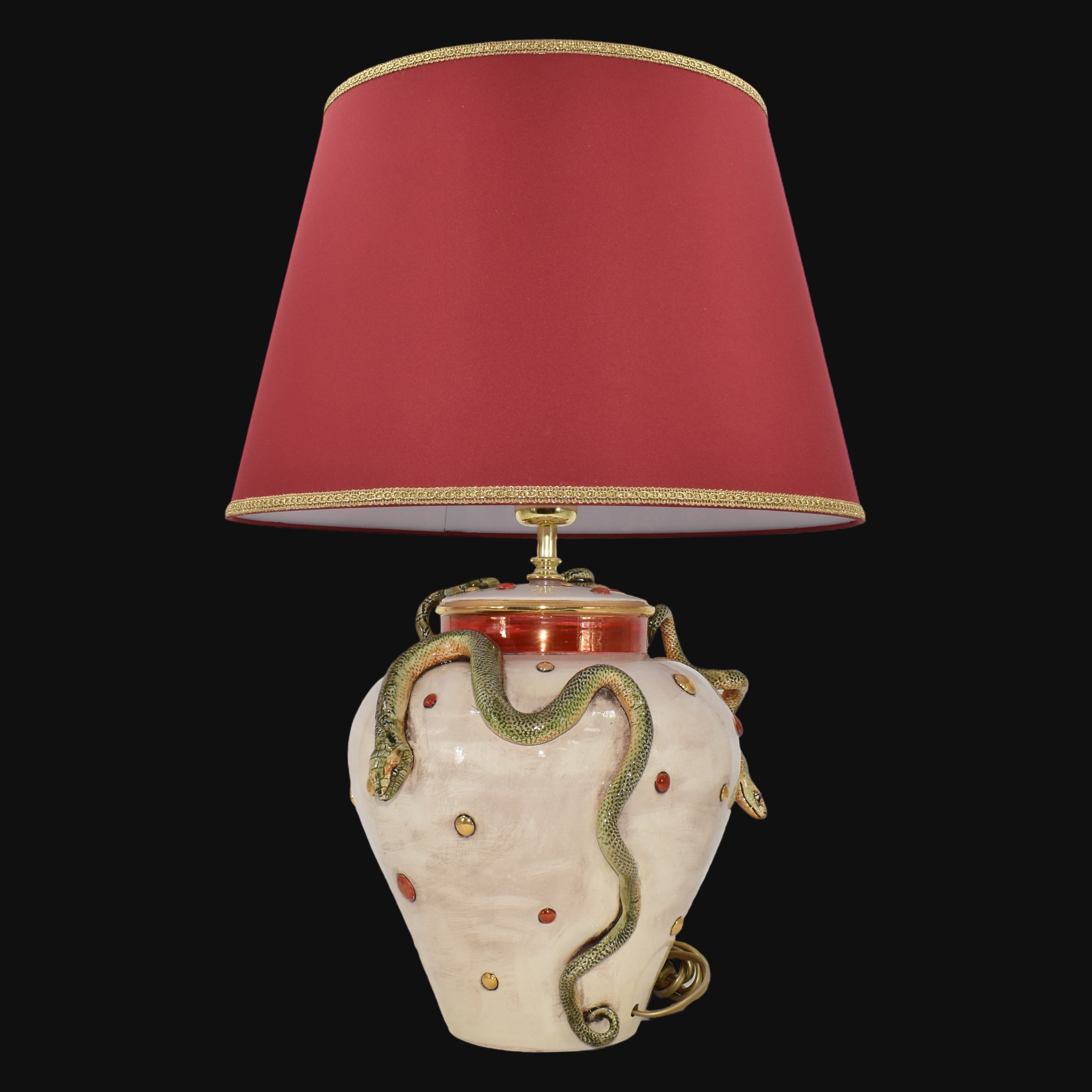 Lámpara Cerámica Eden H 30 cm, Madreperla – Cerámica Caltagirone – tradición de lámparas italianas