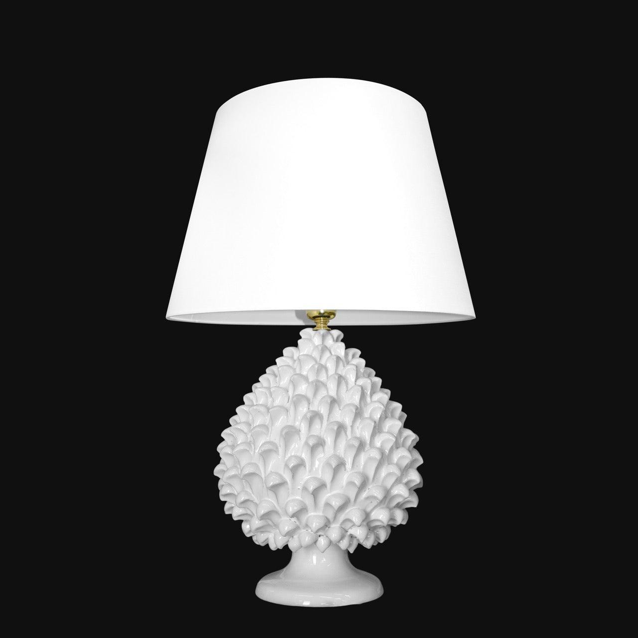 Lume Pigna modellata a mano White Line - Ceramiche di Caltagirone - Ceramiche di Caltagirone Sofia