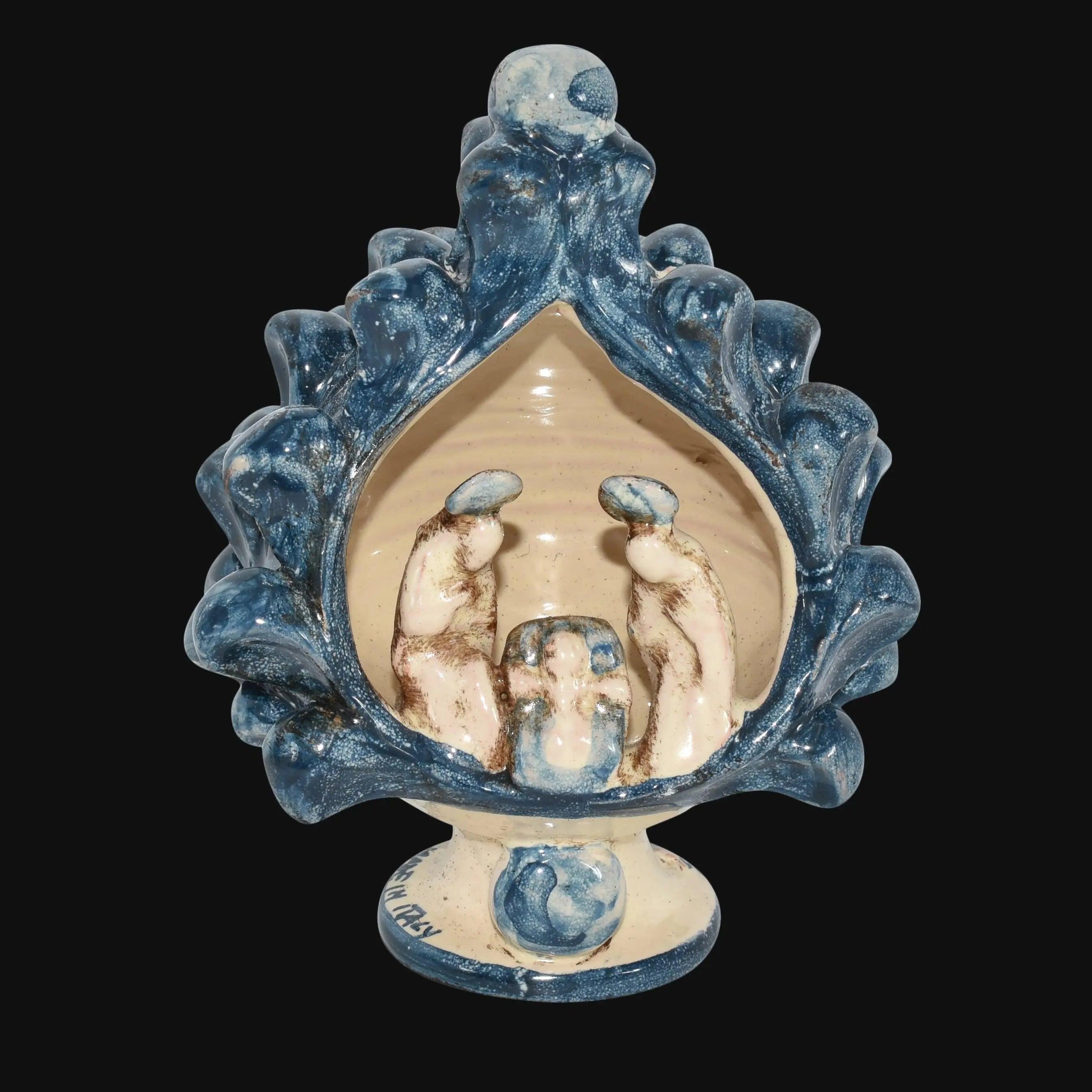 Natività a pigna h 12 mono blu - Natale a Caltagirone - Ceramiche di Caltagirone Sofia