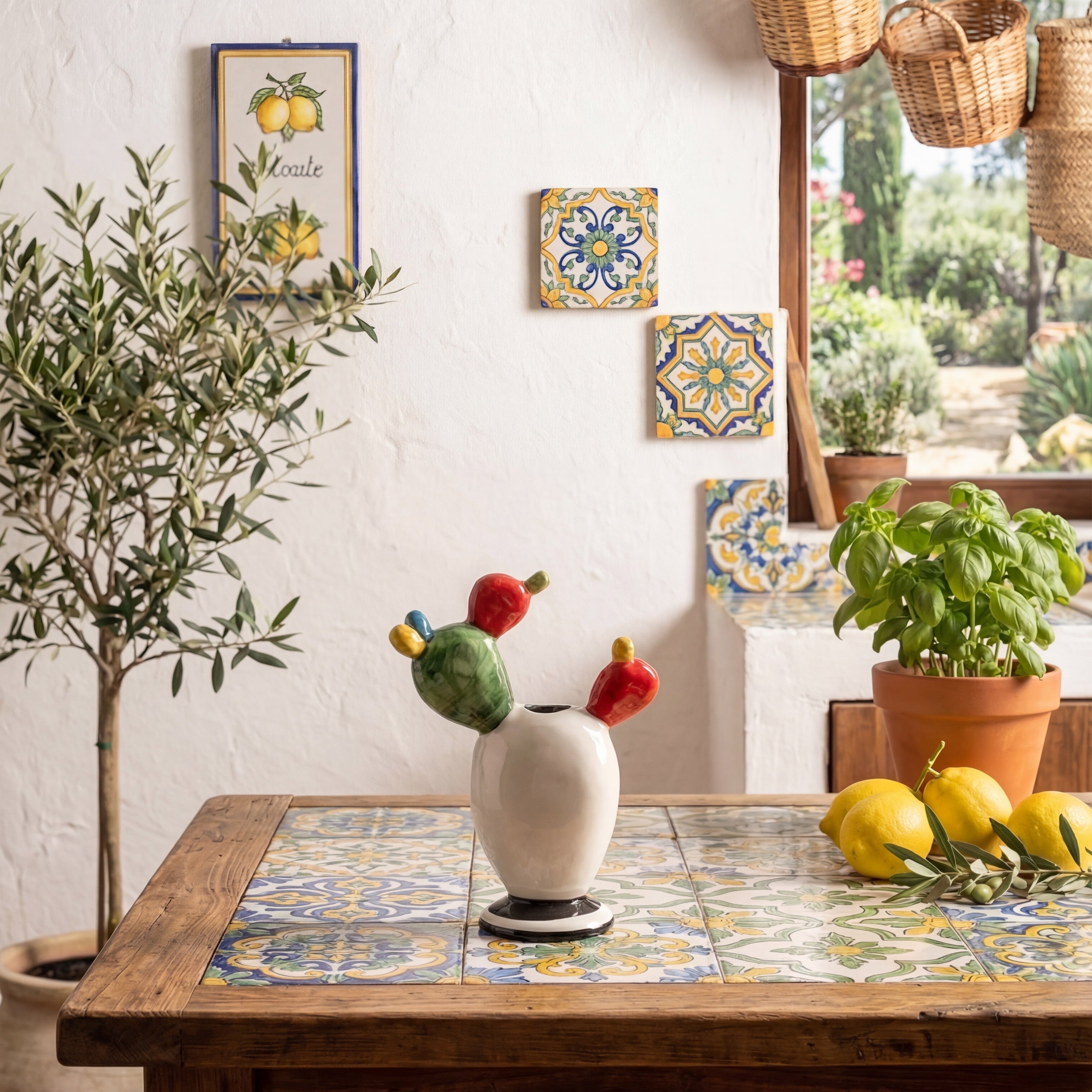 Piantina palafico h 15 White and Color – Bomboniera in ceramica di caltagirone - Ceramiche di Caltagirone Sofia