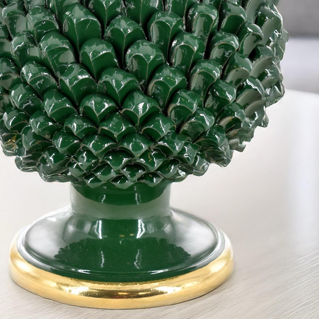 Pigna Siciliana Moderna Verde Antico e Oro - Ceramiche di Caltagirone Sofia