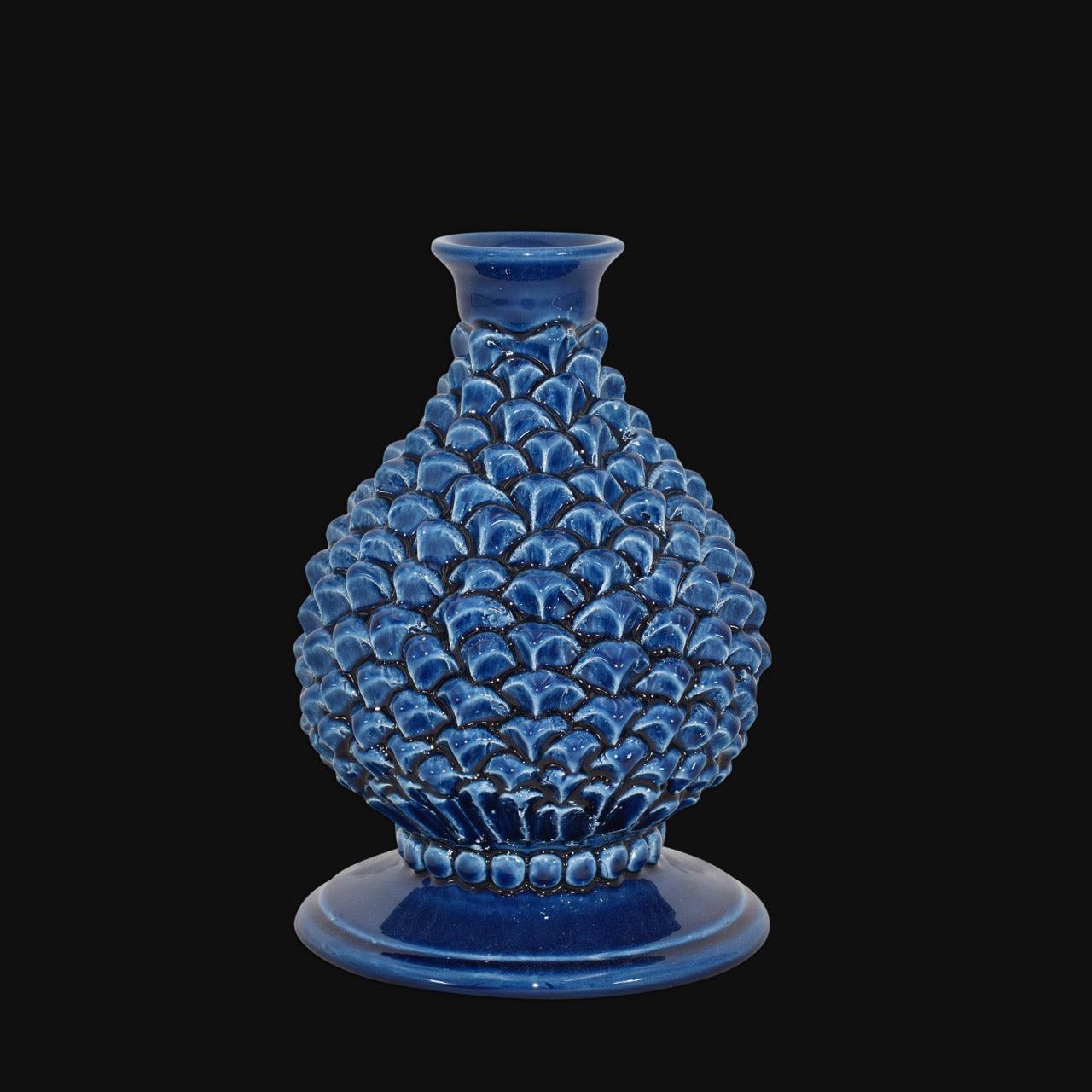 Portacandela a pigna h 18 Blu Intenso – Bomboniera in ceramica di Caltagirone - Ceramiche di Caltagirone Sofia