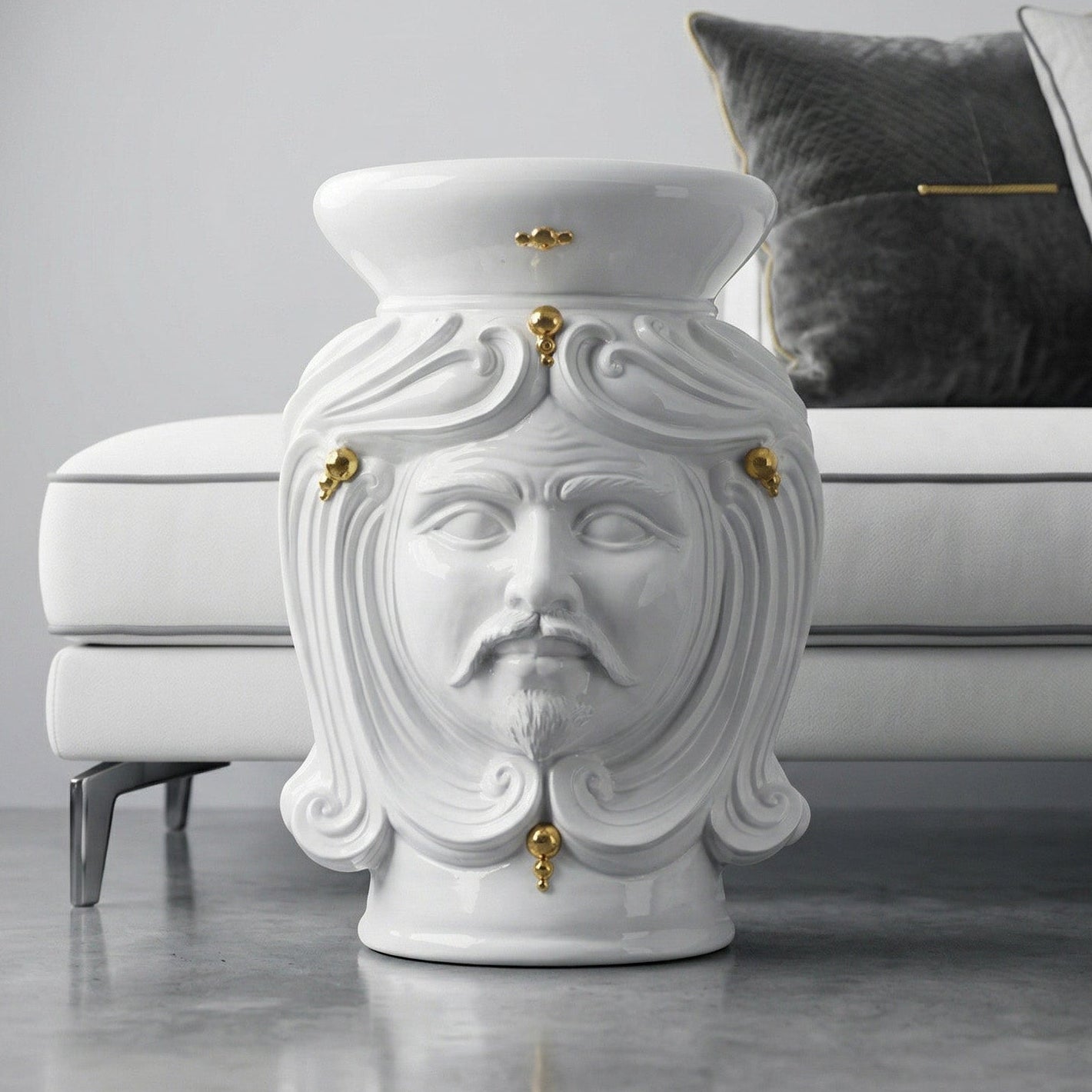 Tête de Maure Sicilienne H 60 cm – Homme, – Testa di Moro de Caltagirone, Sicile