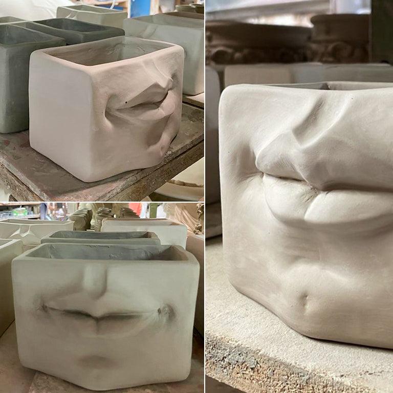 Scatola con espressione white line - Ceramica artistica di Caltagirone - Ceramiche di Caltagirone Sofia