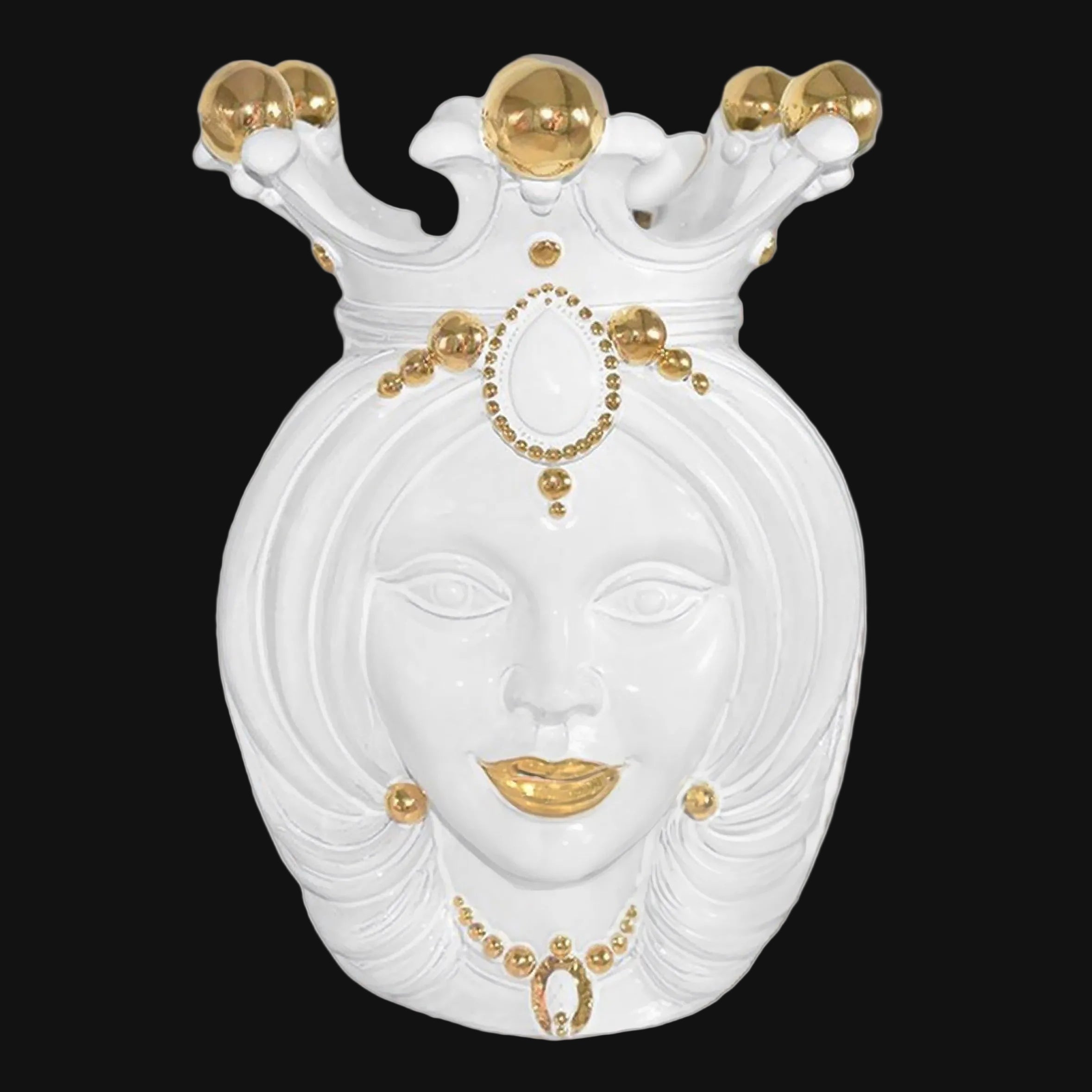 Testa di Moro Vase H 38 cm / 15", Woman – Testa di Moro from Caltagirone, Sicily