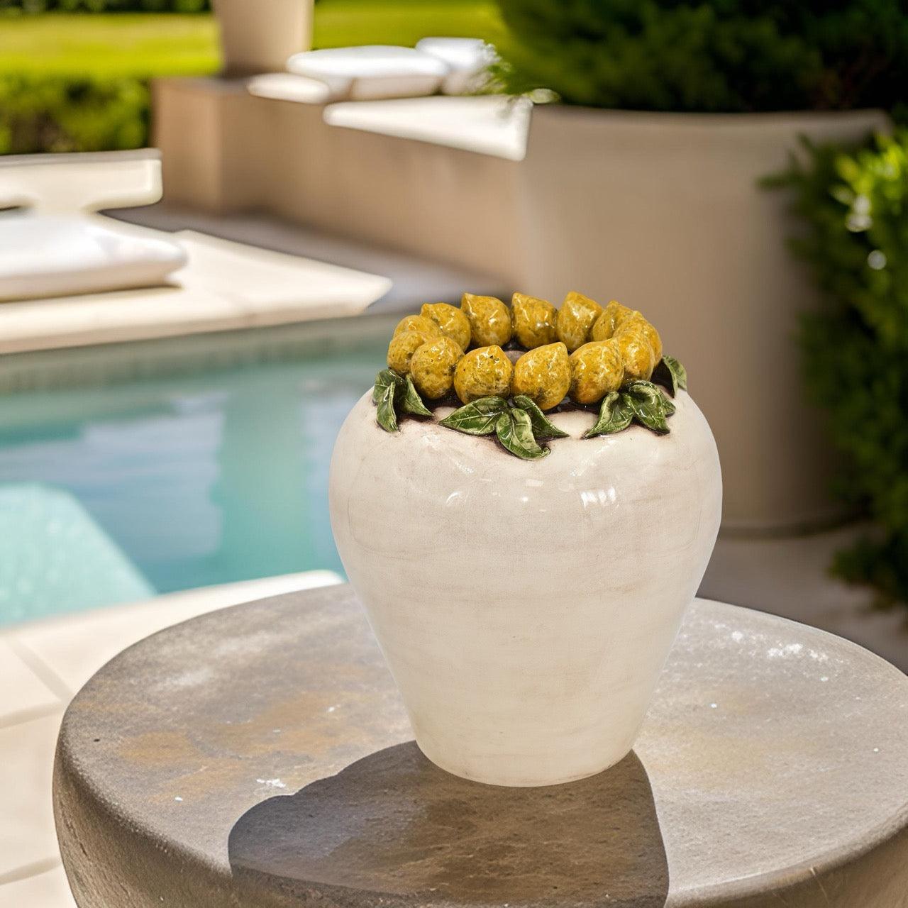 Vaso Boccia h 27 Linea Limoni Siciliani - Ceramica artigianale di Caltagirone - Ceramiche di Caltagirone Sofia