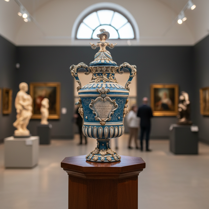 Monumental prose vase in limited edition single blue