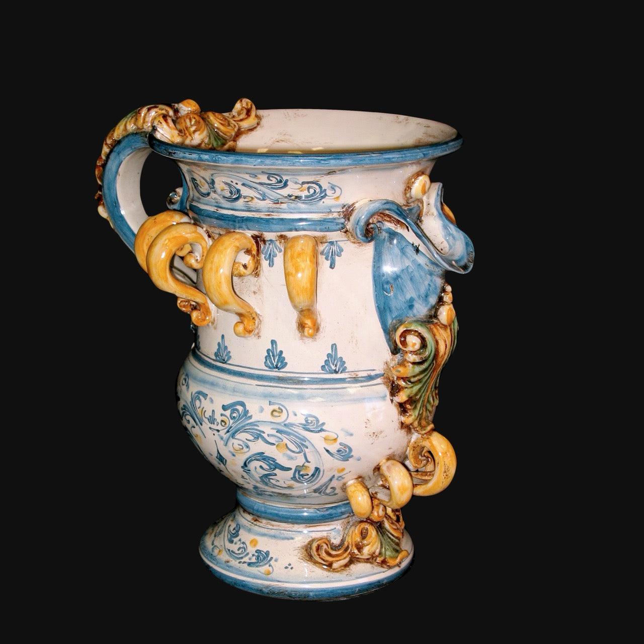 Versatoio classico h 25 blu/arancio in ceramica di caltagirone - Ceramiche di Caltagirone Sofia