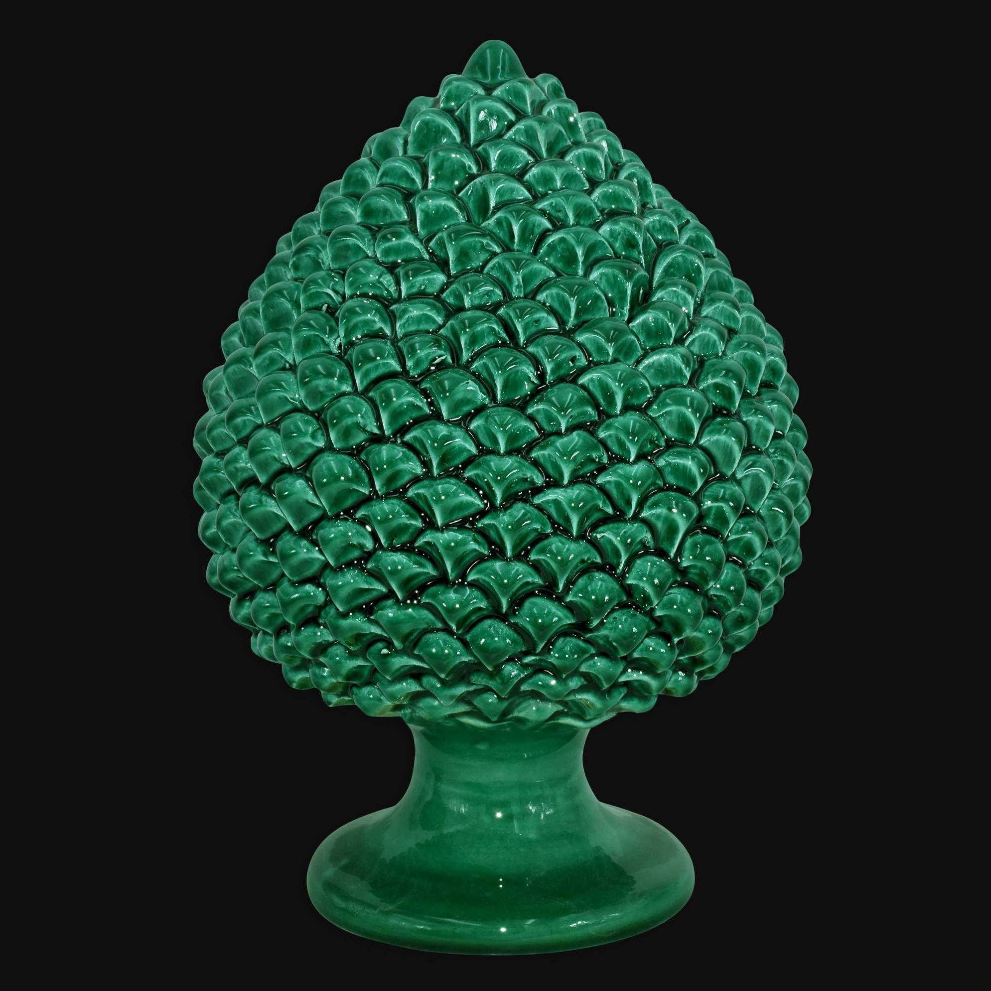 Pigna artigianale di Caltagirone modellata a mano altezza 15/40 verde smeraldo - Ceramiche di Caltagirone Sofia