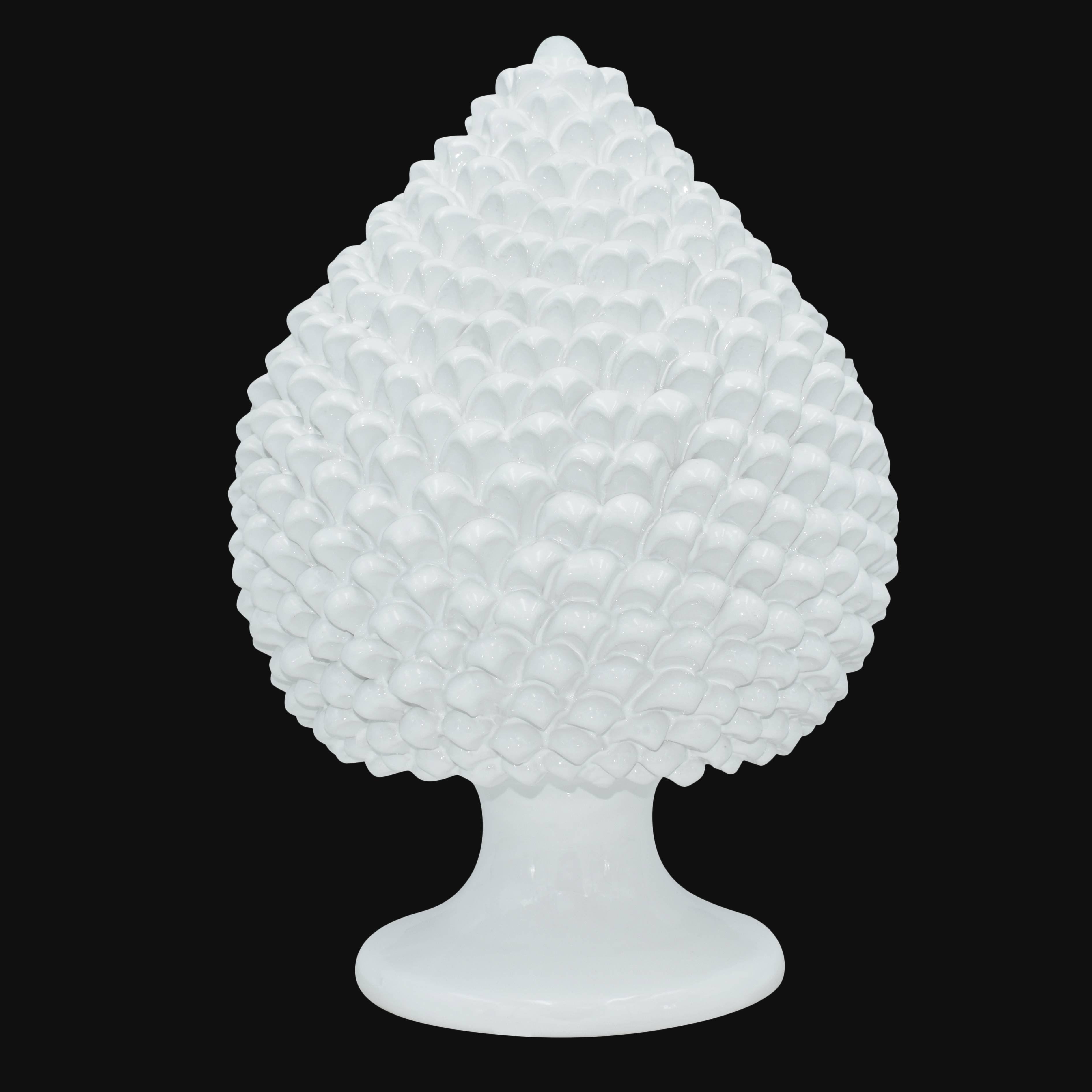 Pigna artigianale di Caltagirone modellata a mano altezza 15/40 white line - Ceramiche di Caltagirone Sofia