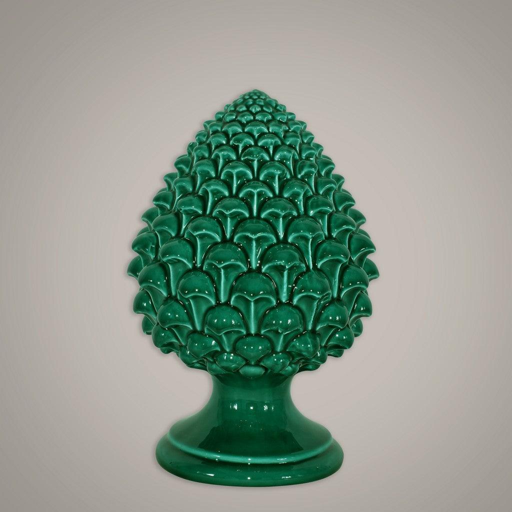 Pigna semilavorata altezza 15/35 Verde smeraldo - Ceramiche di Caltagirone Sofia