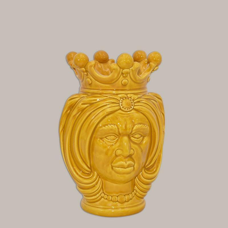 Testa di moro moderna h 25 senape uomo ceramiche di caltagirone - Ceramiche di Caltagirone Sofia