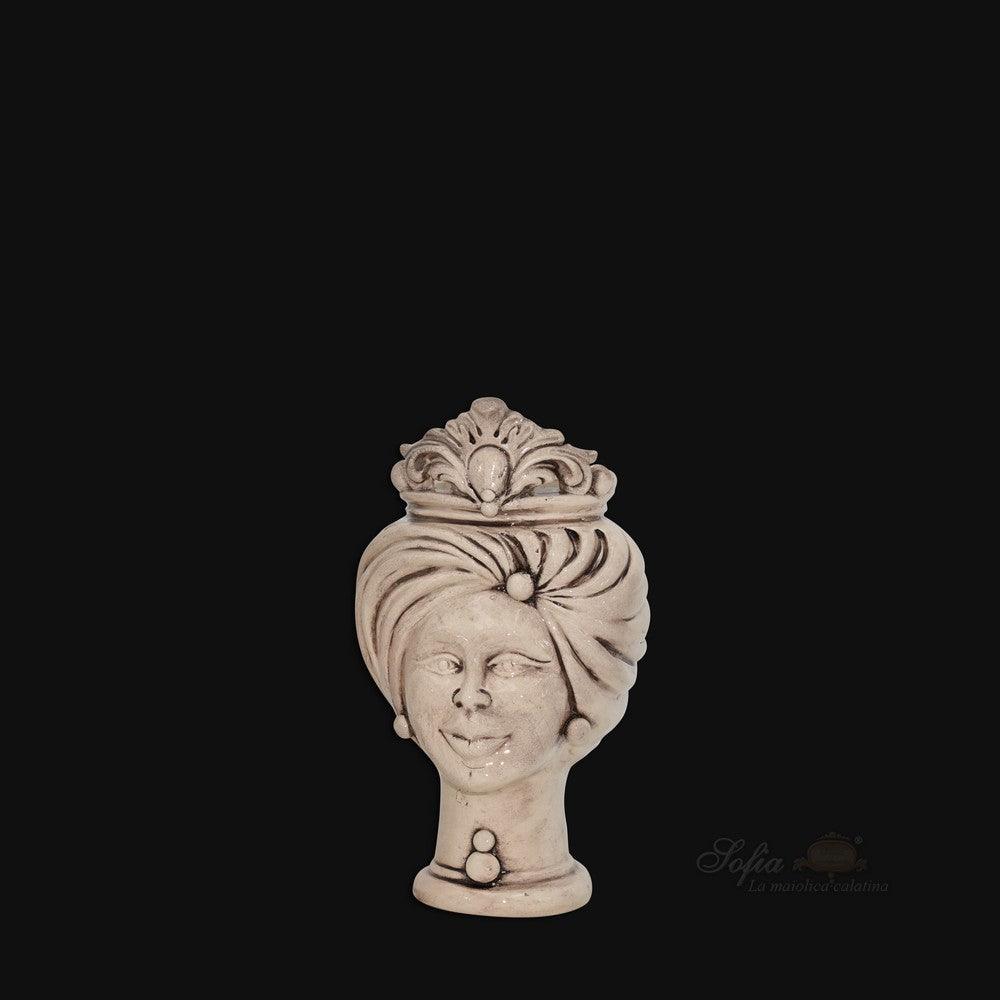 Testa h 16 tuareg madreperla antichizzato femmina - Ceramiche di Caltagirone Sofia - Ceramiche di Caltagirone Sofia
