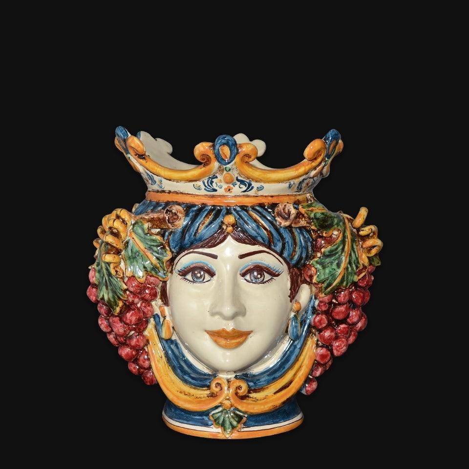 Testa h 25 uva blu e arancio femmina - Ceramiche di Caltagirone Sofia