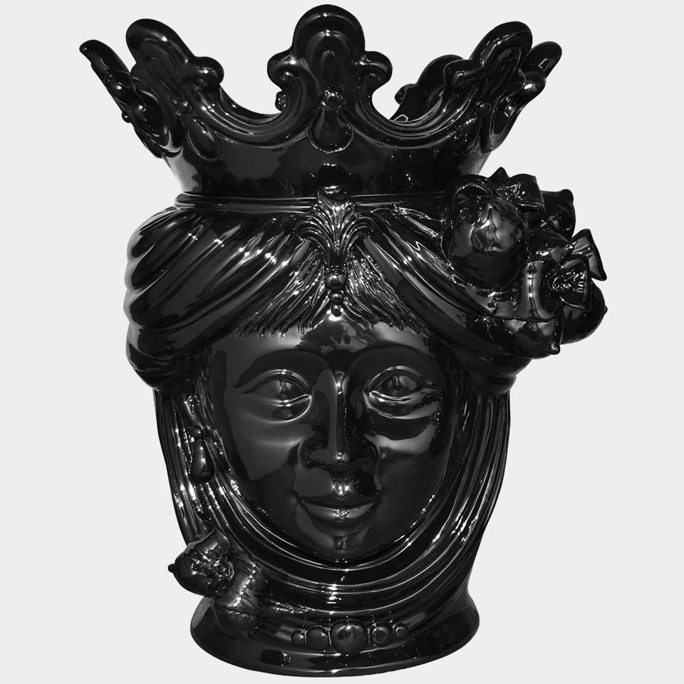 Testa h 40 limoni black line femmina - Ceramiche di Caltagirone Sofia