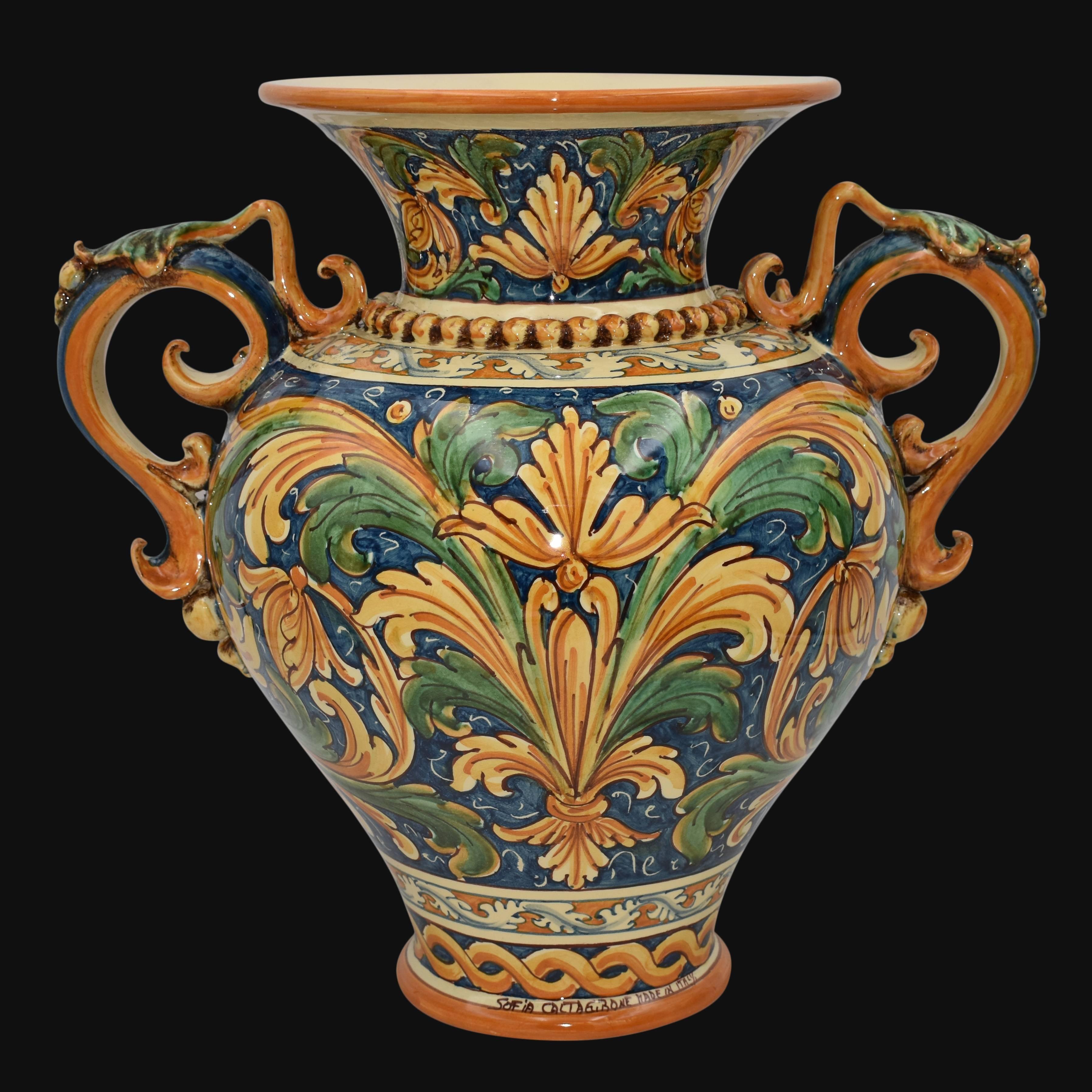 Vaso anfora h 40 ornato calatino - Ceramiche di caltagirone Sofia - Ceramiche di Caltagirone Sofia